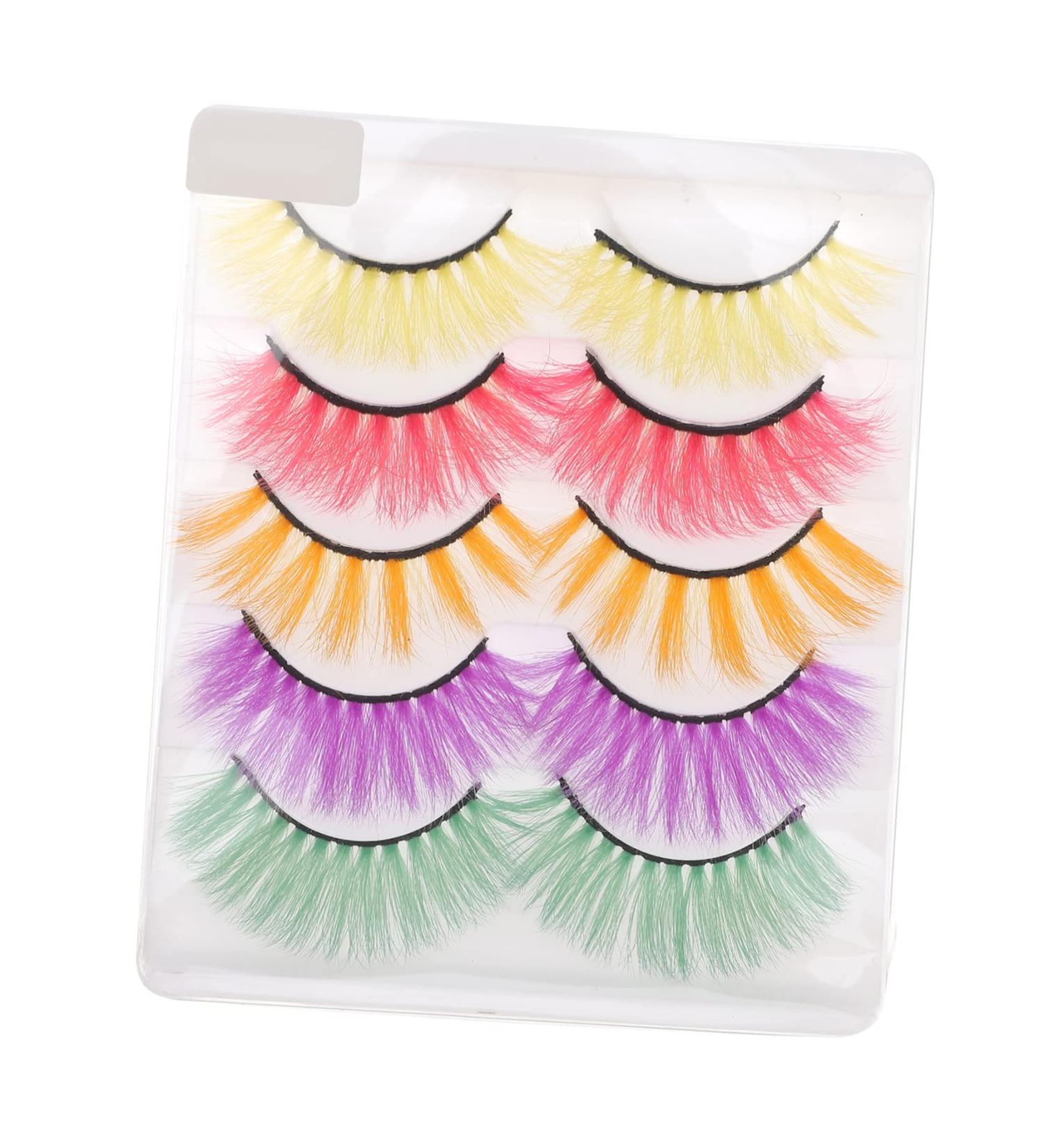 Beaupretty 5 Pairs Colored False Eyelashes Faux Lashes Eyelashes Colored Tip Long Lashes Performance Eyelashes False Lash Cosmetic Lashes Make up 3d Imitation Extend - Buy Online on GoSupps.com