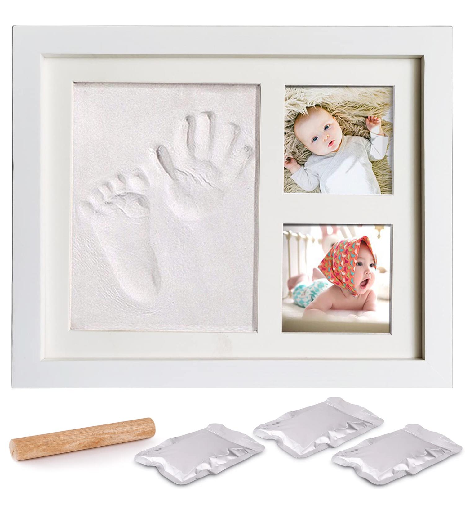 Baby Handprint & Footprint Frame - Amayga Wooden Plaster Print Set | Perfect Newborn Memory Gifts - Buy Online on GoSupps.com