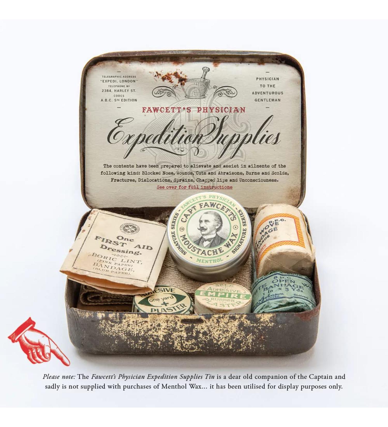 Fawcett's Physician Menthol Moustache Wax 15 ml - Premium Moustache Care for Stylish Grooming - International Shipping Available - Buy Online on GoSupps.com