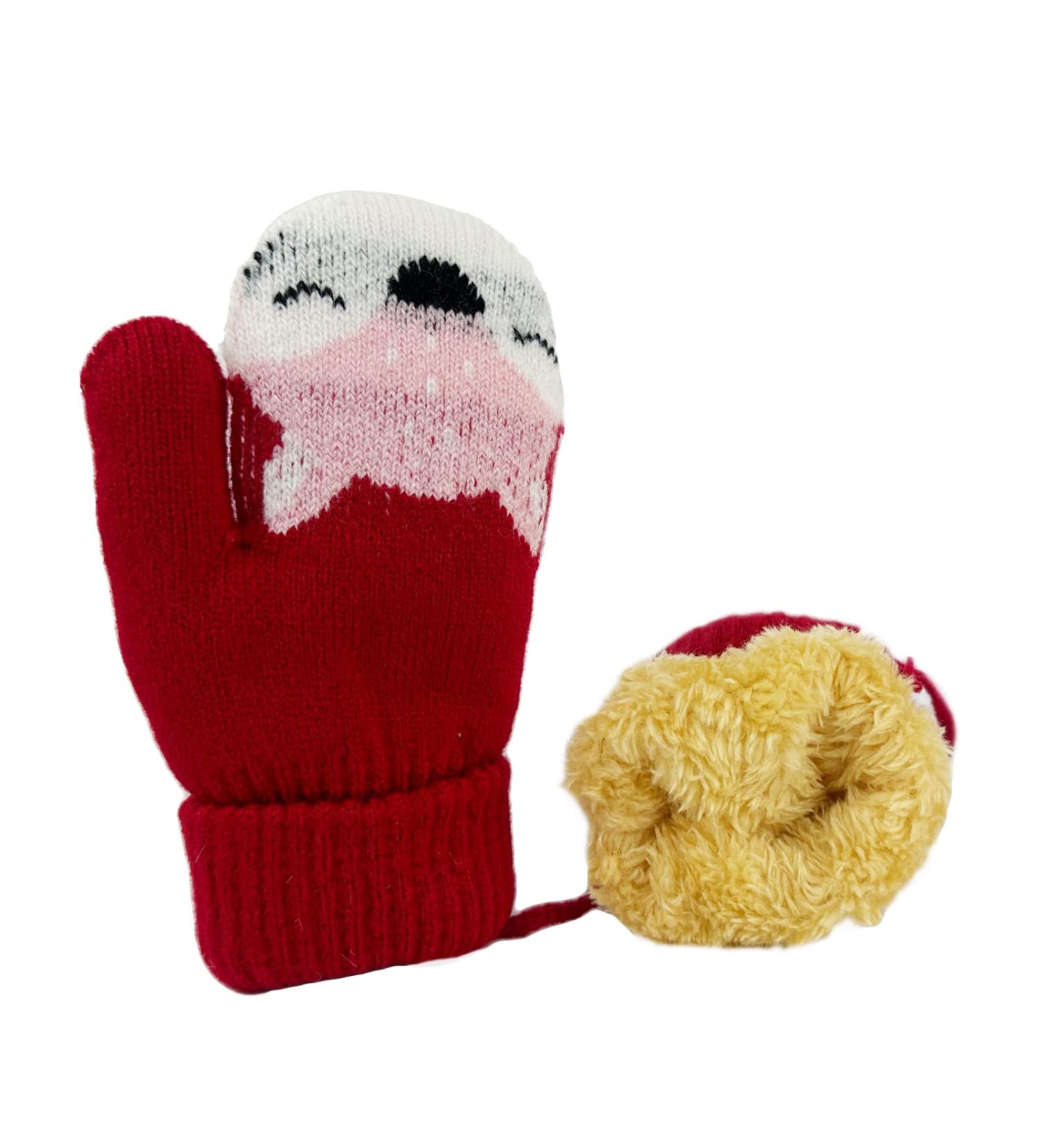 BEISIJIA Toddler Kids Warm Knitted Mittens Red | Cute Cartoon Gloves for 1-4 Years - Buy Online on GoSupps.com