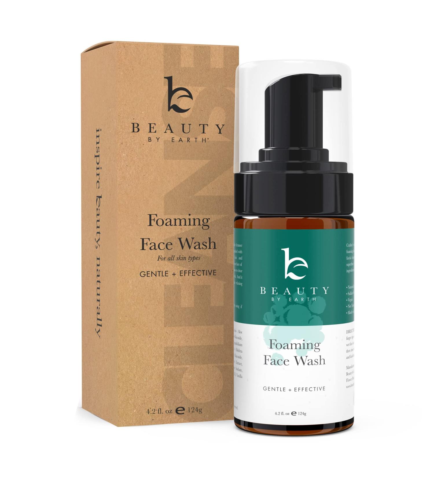 Vegan Foaming Face Wash with Aloe Vera - Gentle Cleanser for Sensitive, Dry, Oily, Blemish-Prone Skin - 4.2 Fl Oz (Pack of 1) - Ideal for Men, Women, and Teens - Buy Online on GoSupps.com