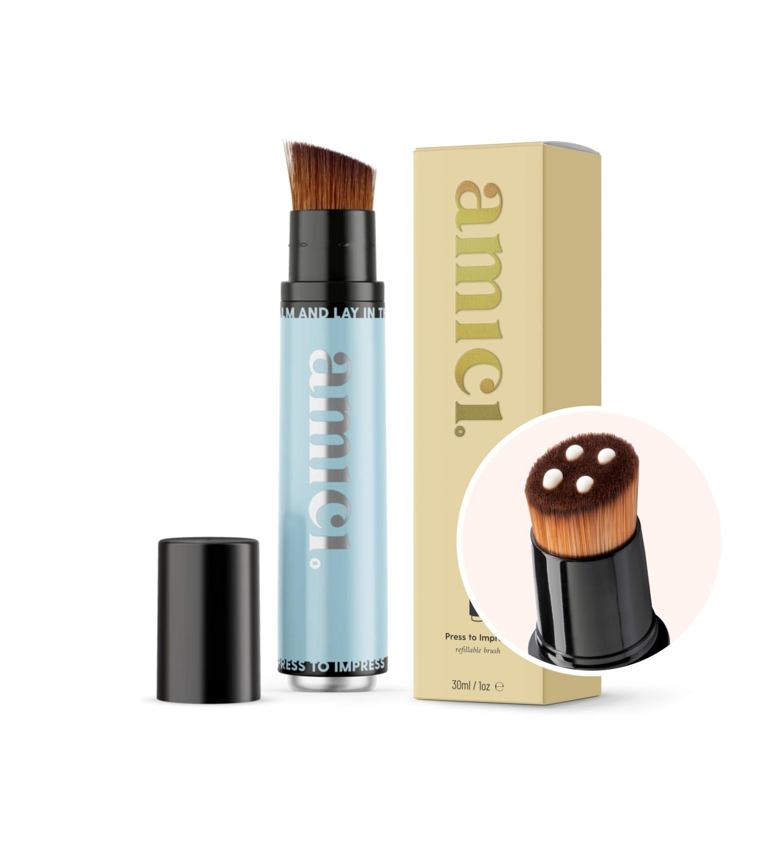 Amici Sun Protection Brush - Beachy Blue | Complete Sun Protection for Babies Children & Adults | Brush & Makeup Applicator in One - Buy Online on GoSupps.com