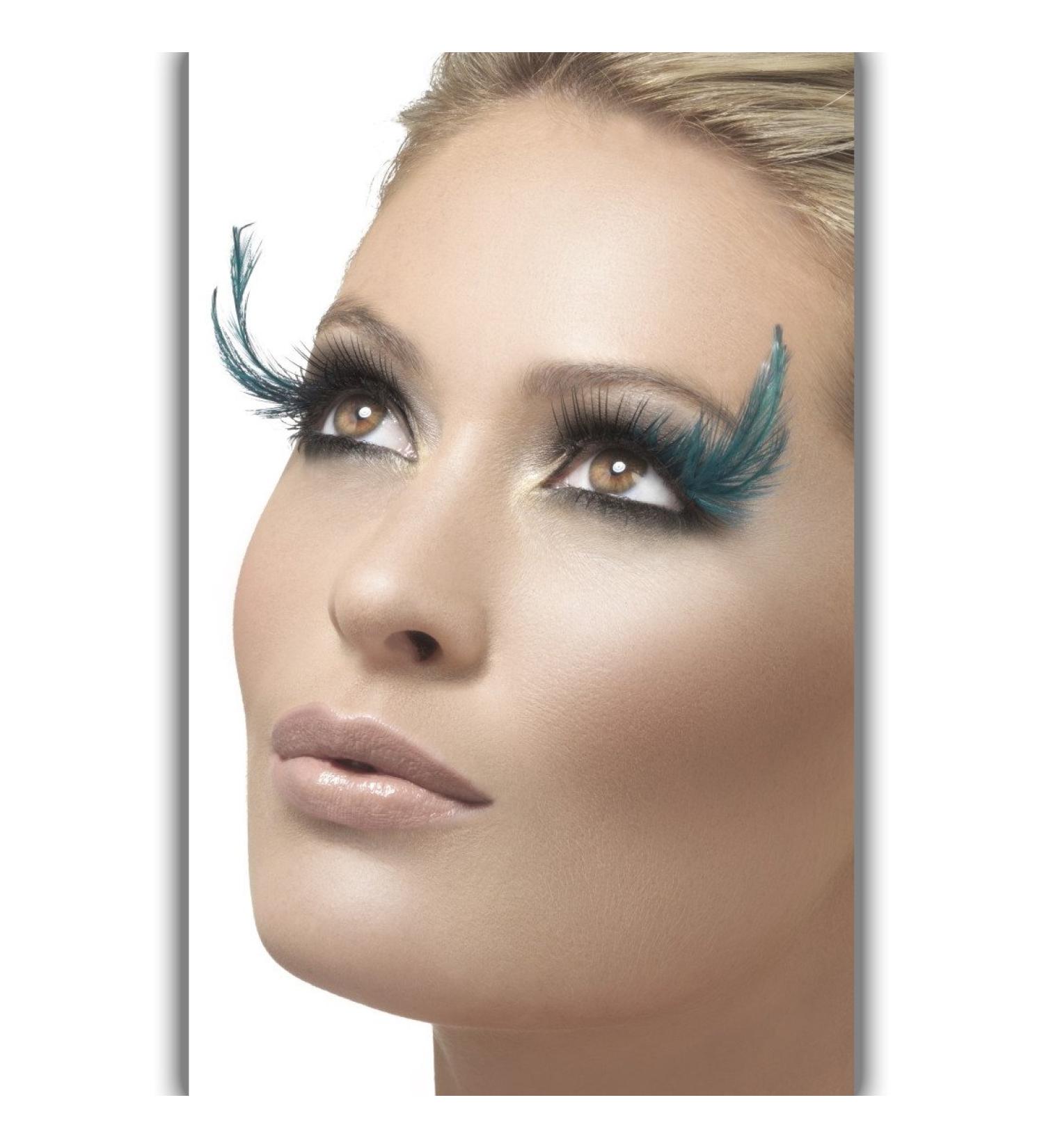 NET TOYS Long Feather Eyelashes False Eyelashes blue-black artificial fake eyelashes eyelash extensions feathers