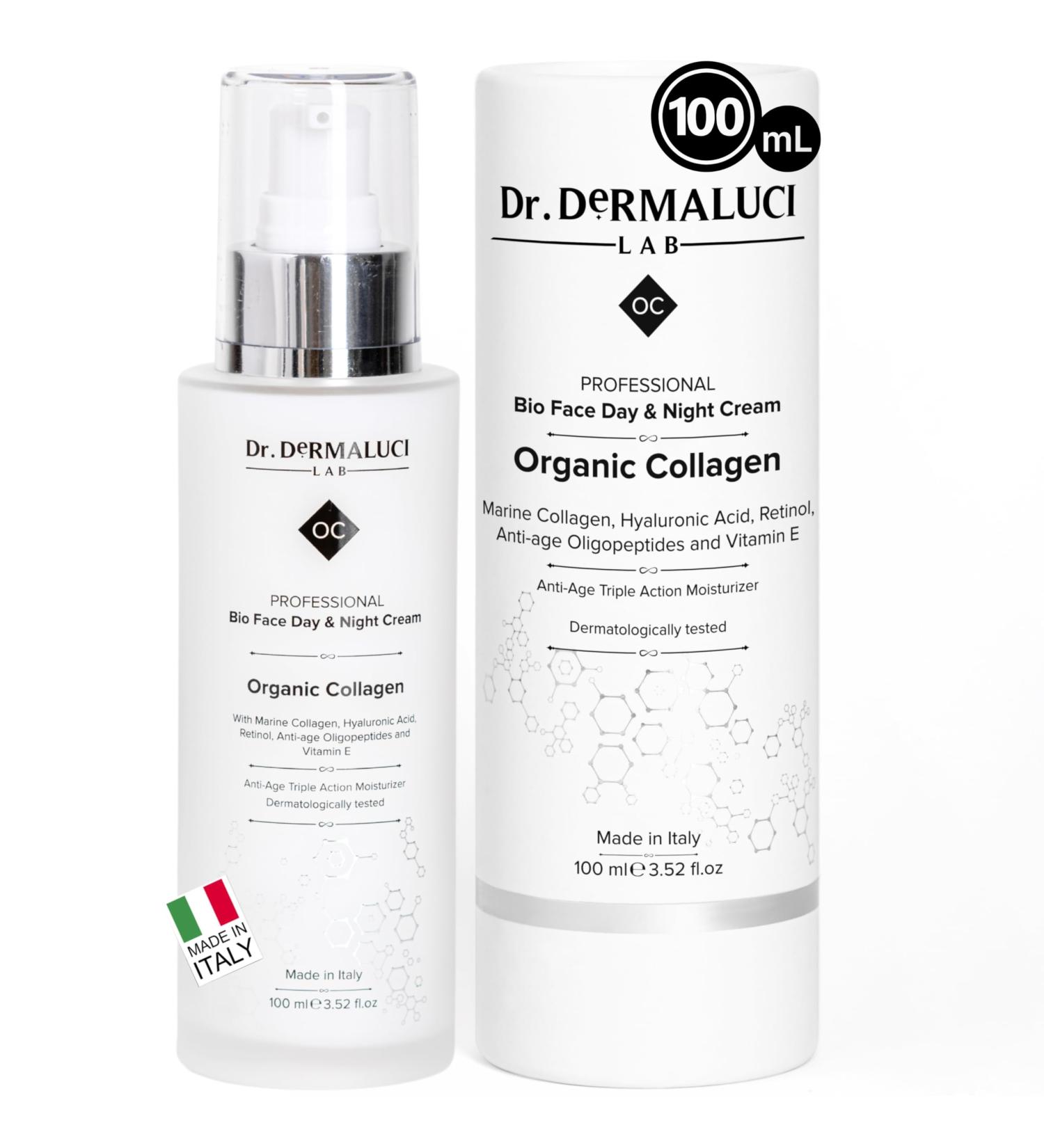 Hyaluronic Acid Face Moisturiser 100ml Collagen Retinol Vitamin E Oligopeptides Aloe Vera Jojoba Oil |Anti-Wrinkle Organic Cream for Women/Men |BIO Natural Anti-Ageing Skincare |Day/Night | Italy - Buy Online on GoSupps.com