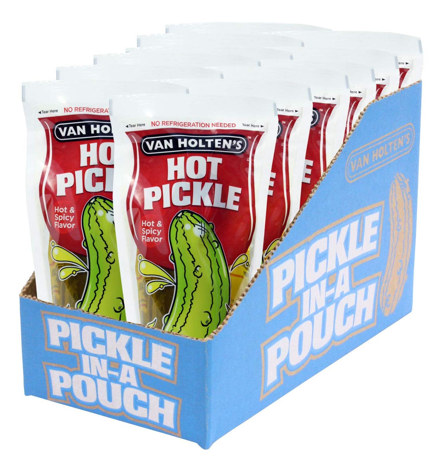 Van Holten's Pickles - Jumbo Hot Pickle in a Pouch - 12 Pack | Spicy Snack for On-the-Go | Try Now! - Buy Online on GoSupps.com