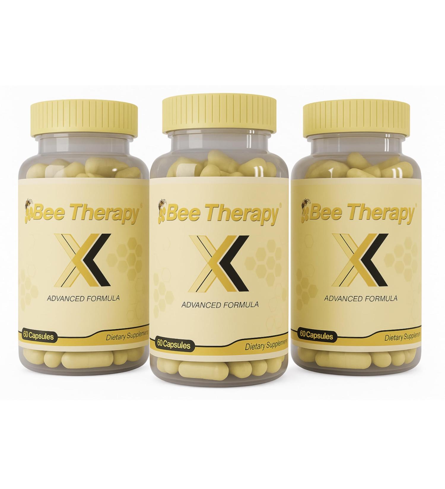Bee Therapy X Venom Dietary Supplement - Glucosamine Turmeric Blend Improves Joint Health Mobility and Comfort Supplement - Extra Strength Pills - Natural Health Complex 180 Capsules Pack 3