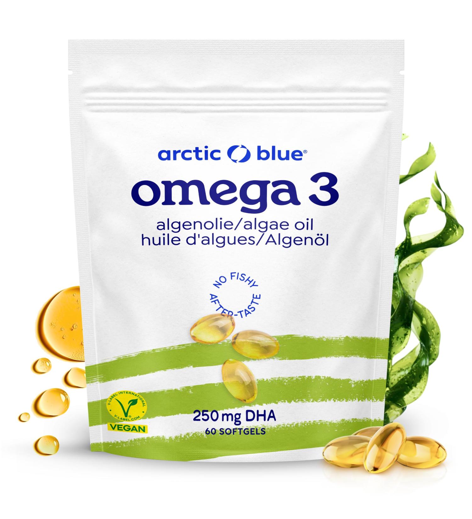 Arctic Blue Om ga 3 DHA V g tal 60 Capsules 250 mg de DHA par Capsule Huile d Algues Norv giennes Durable Vegan Sans Go t Haute Puret Cerveau Vision & C ur - Buy Online on GoSupps.com