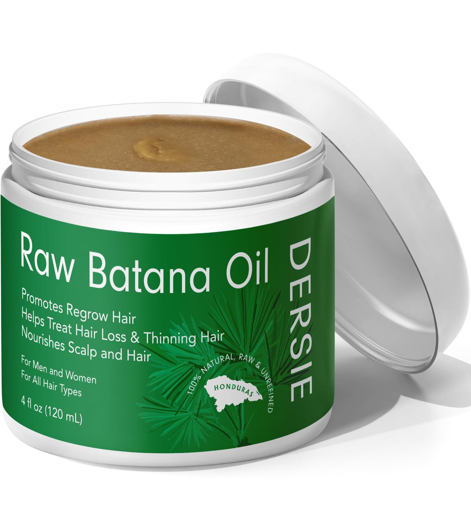 Raw Batana Oil for Hair Growth - 100% Pure & Organic | Unrefined Solid Oil from Honduras | Dr Sebi Approved | Thicker & Stronger Hair for Men & Women (4 FL OZ - Buy Online on GoSupps.com