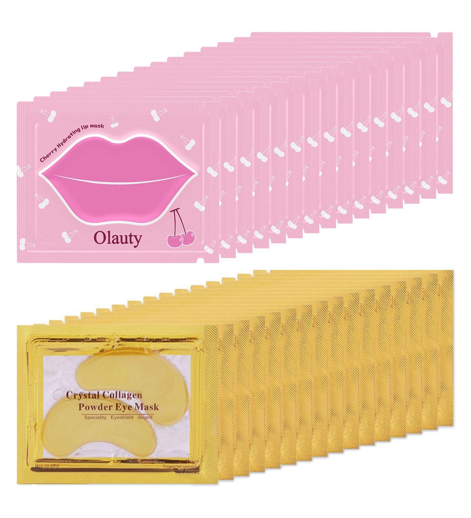 30 Pairs 24K Gold Gel Eye & Lip Masks - Moisturizing Under Eye Patches for Dark Circles Puffiness Wrinkles - International Shipping Available - Buy Online on GoSupps.com