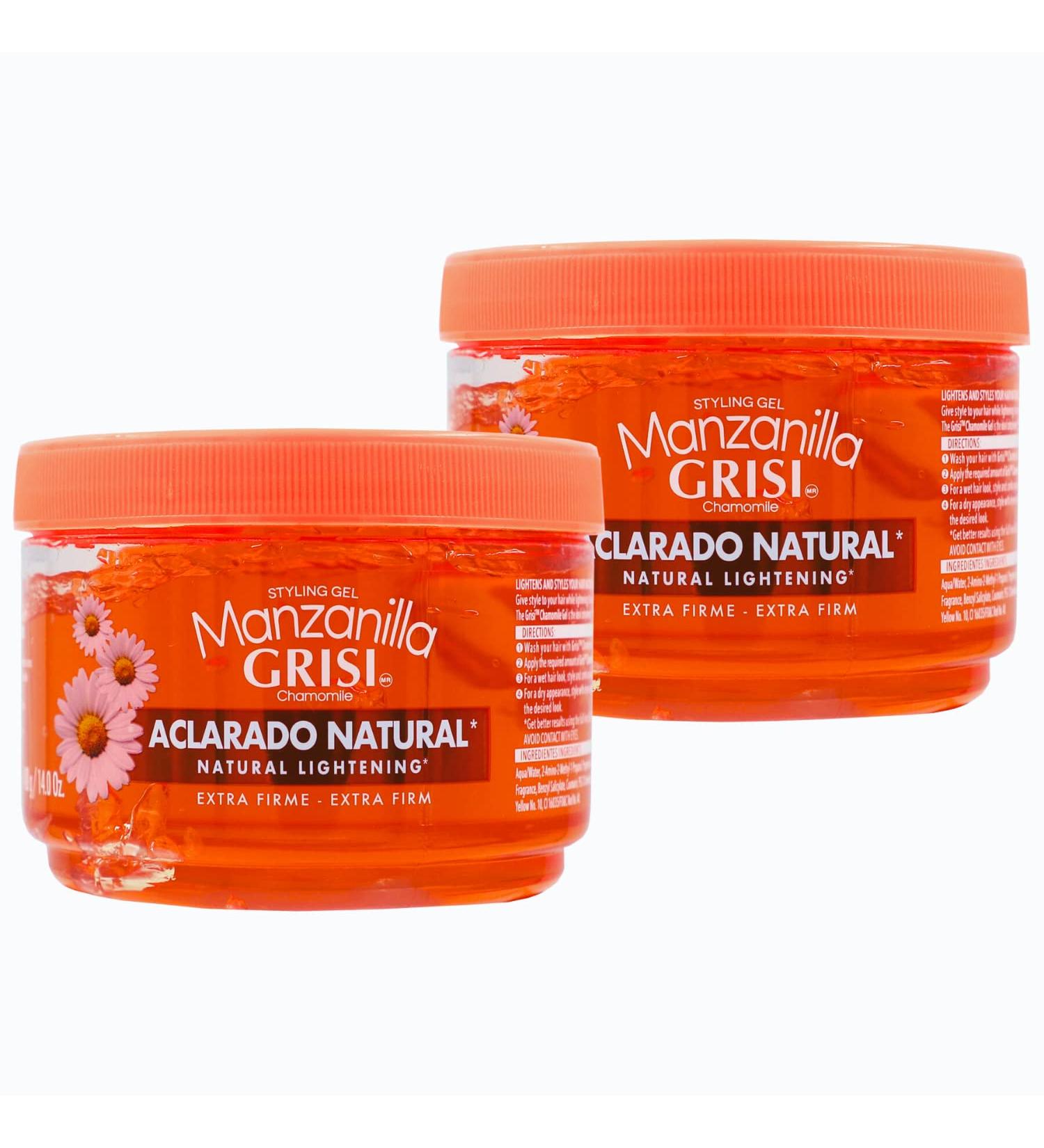 Manzanilla Grisi Chamomile Styling Hair Gel - 2-Pack 14 Oz Jars - Non-Alcohol, Non-Residue Formula for Naturally Brightened Hairstyles - Buy Online on GoSupps.com