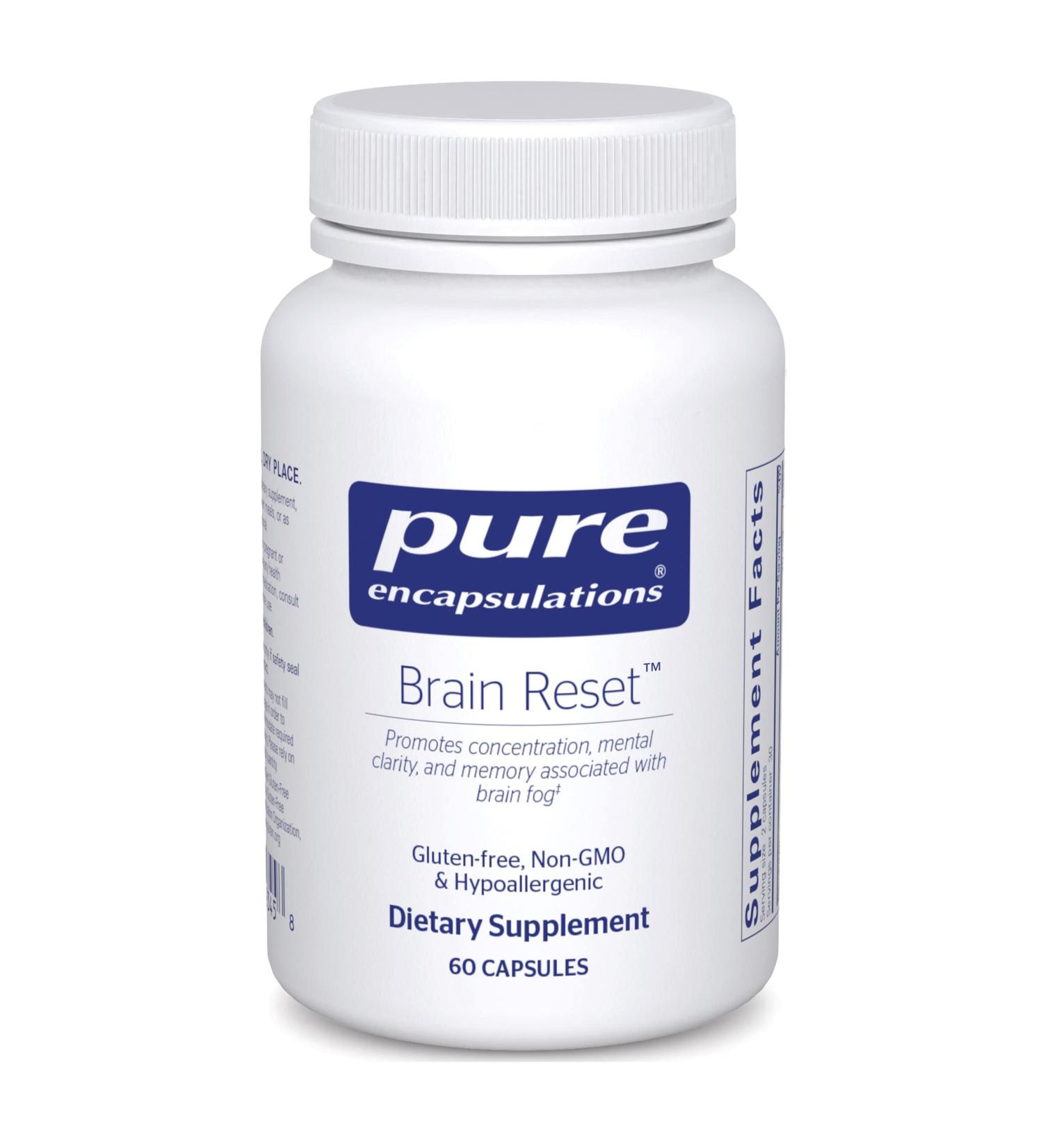 Pure Encapsulations Brain Reset 60 Capsules - Supports Concentration, Clarity, and Memory | Helps Reduce Brain Fog - Buy Online on GoSupps.com