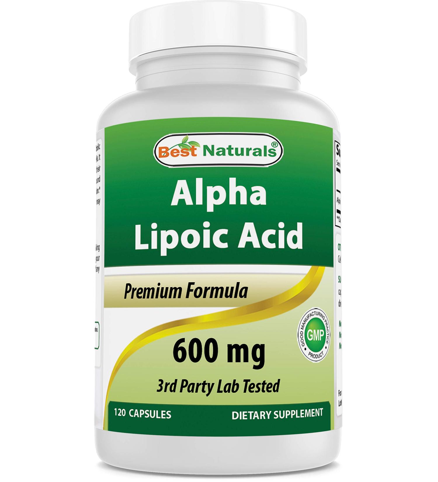 Best Naturals Alpha Lipoic Acid 600mg - Powerful Antioxidant, 120 Count - Buy Online on GoSupps.com