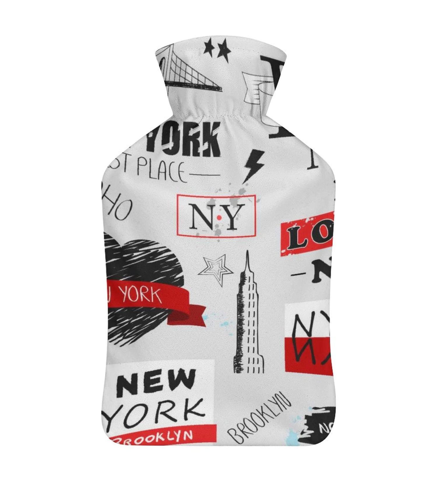 Buy New York Hot Water Bottle with Plush Cover - Hand Warmer for Adults & Kids | 26.5x15.3cm - International Shipping Available - Buy Online on GoSupps.com