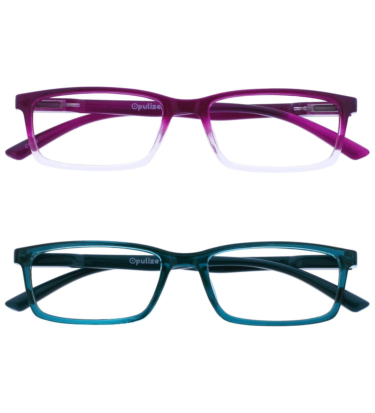 Opulize Blue Light Blocking Glasses - Spring Hinges Narrow Frame +1.50 Diopters - Reflective Sea Glass Design for Gaming & Improved Sleep - Buy Online on GoSupps.com