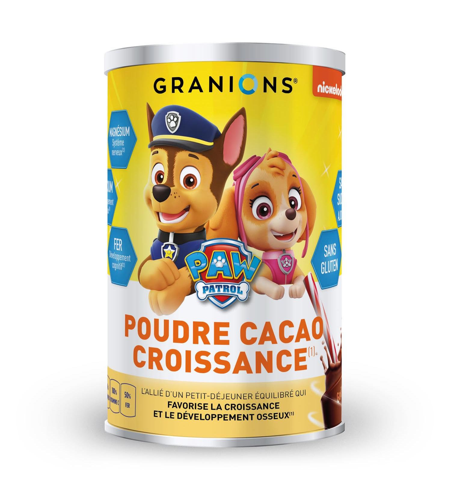 GRANIONS PAT PATROUILLE Growth Cocoa Powder | Food supplement | Growth bone development | Magnesium calcium - Buy Online on GoSupps.com