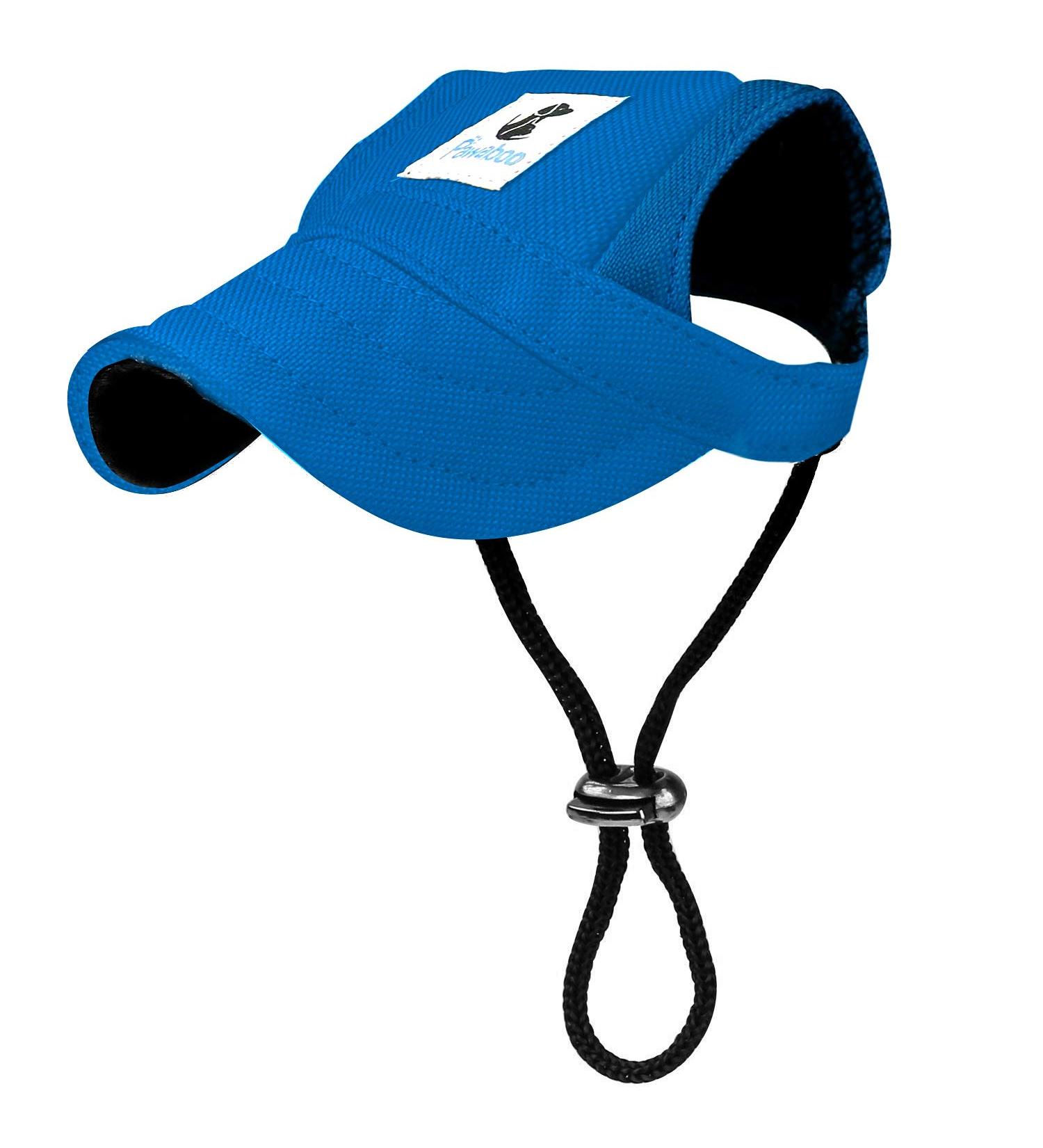 Pawaboo Adjustable Dog Baseball Cap XL Blue - Sun Protection Outdoor Sport Hat for Small Dogs with Ear Holes - Buy Online on GoSupps.com