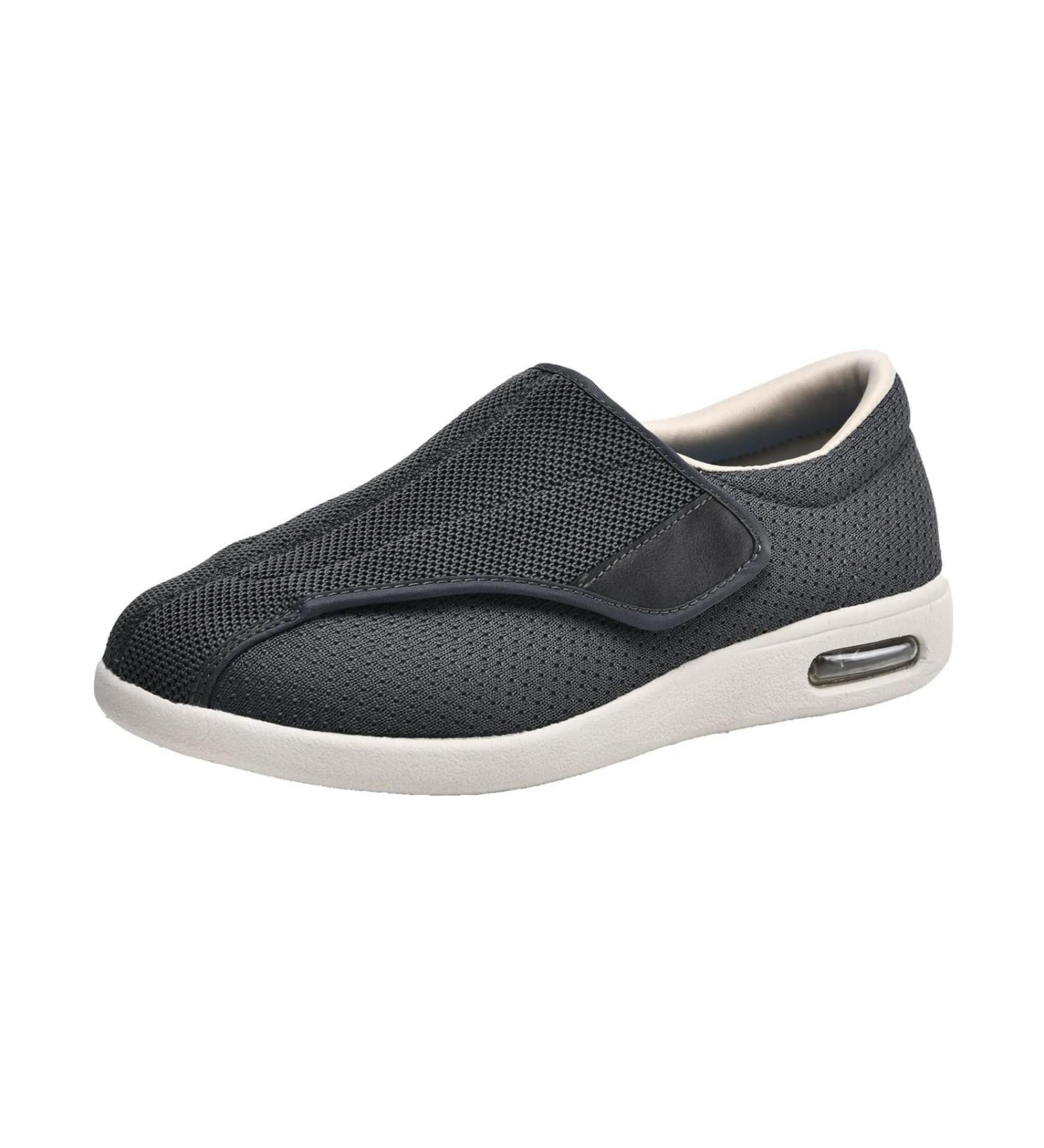 Men's Diabetic Edema Shoes - Adjustable Lightweight Non-Slip Sneakers for Swollen Feet Relief | Size 12 Color Gris - Buy Online on GoSupps.com