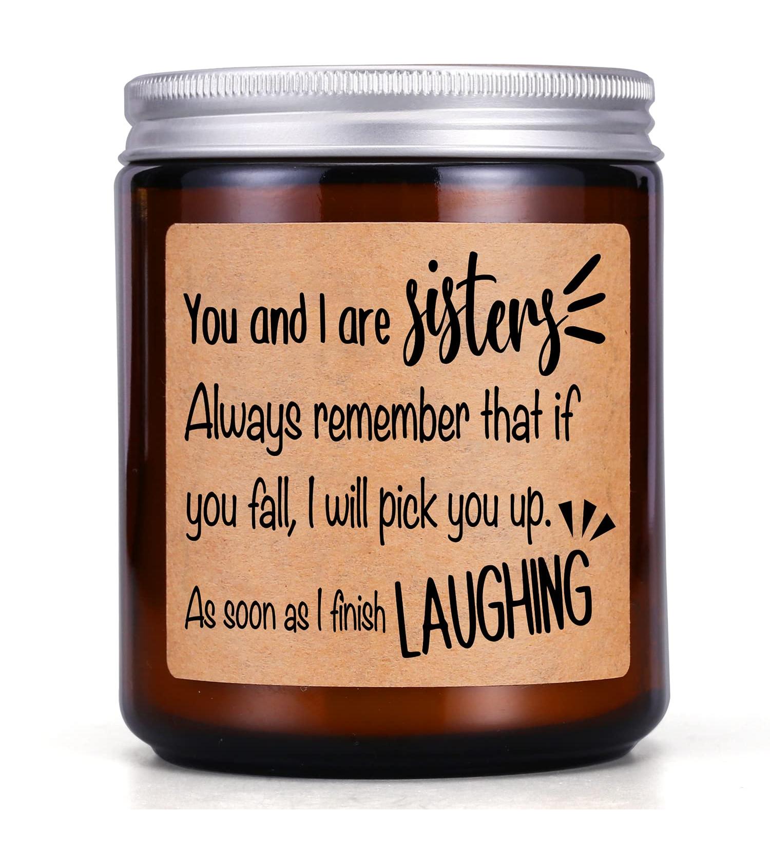 Funny Sisters Gifts - Lavender Scented Candle | Unique Birthday & Mother's Day Gift for Sister Best Friend Sister-in-Law - Buy Online on GoSupps.com