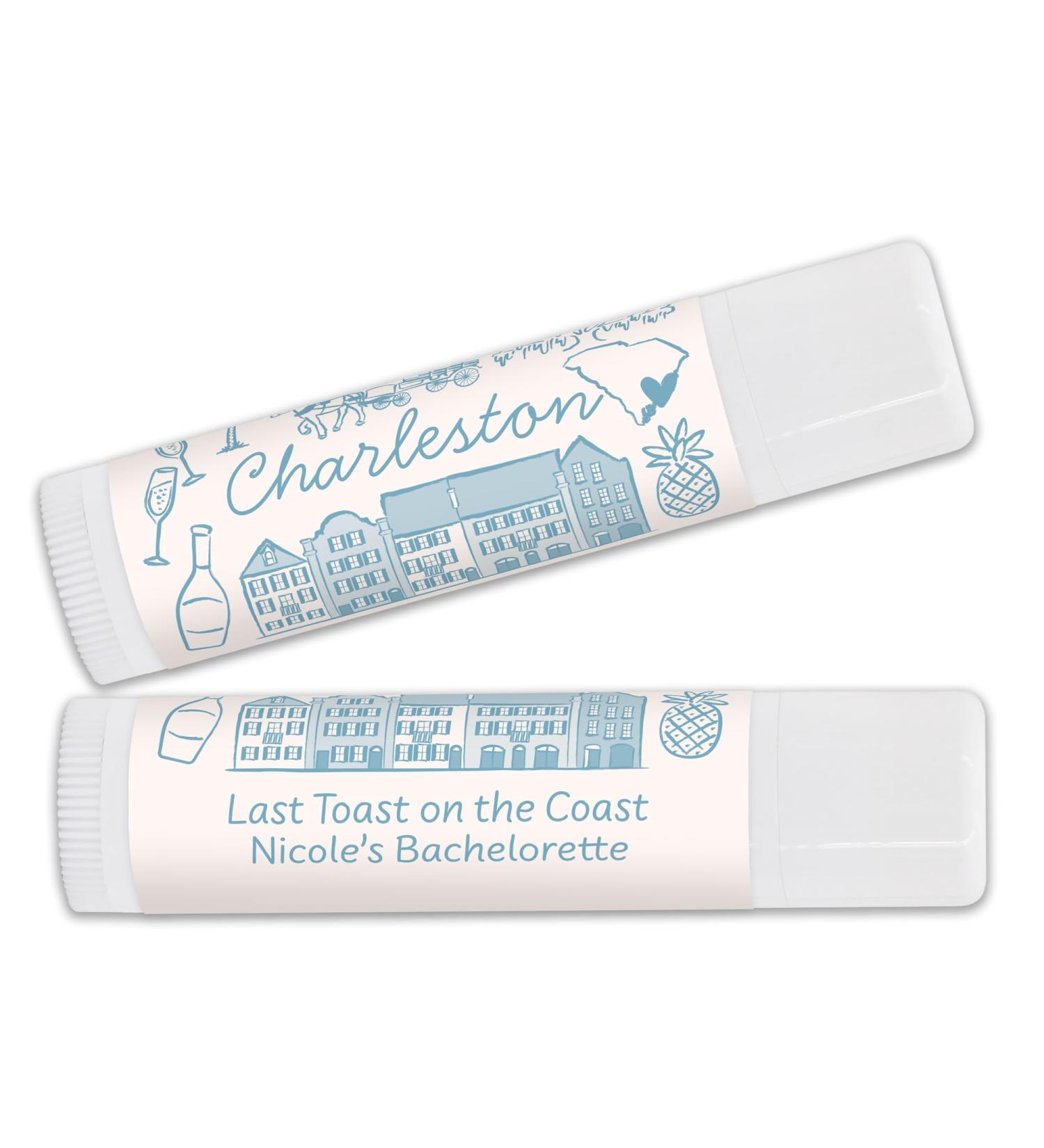 Custom Lip Balm Wedding Favors Charleston Bachelorette Party Favor Charleston Birthday Girls Trip (Set of 24) - Buy Online on GoSupps.com