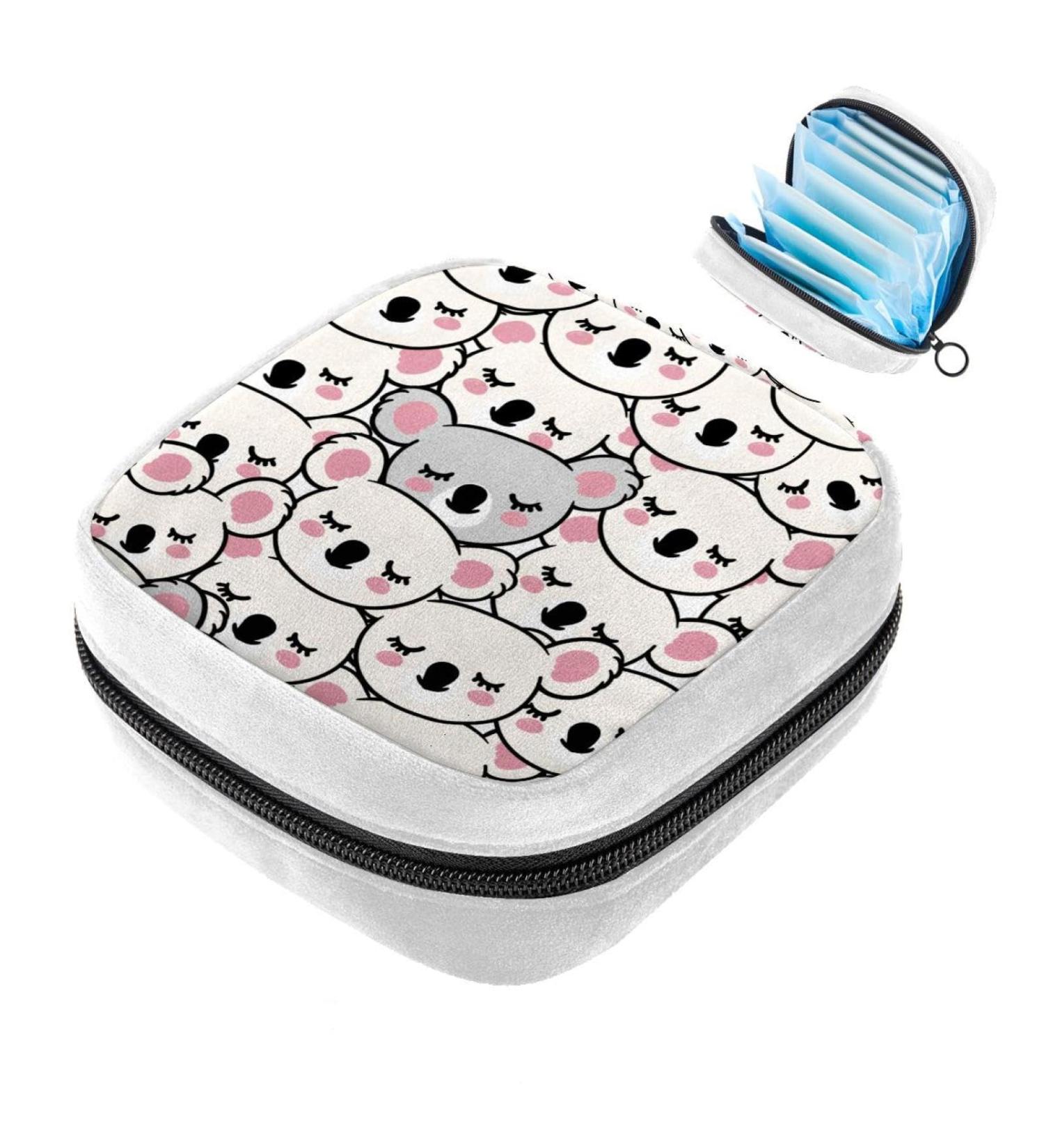 GIAPB Animal Pink Bear Sanitary Napkin Storage Bag - Period Tampon Makeup Pad Pouch Color992 - Buy Online on GoSupps.com