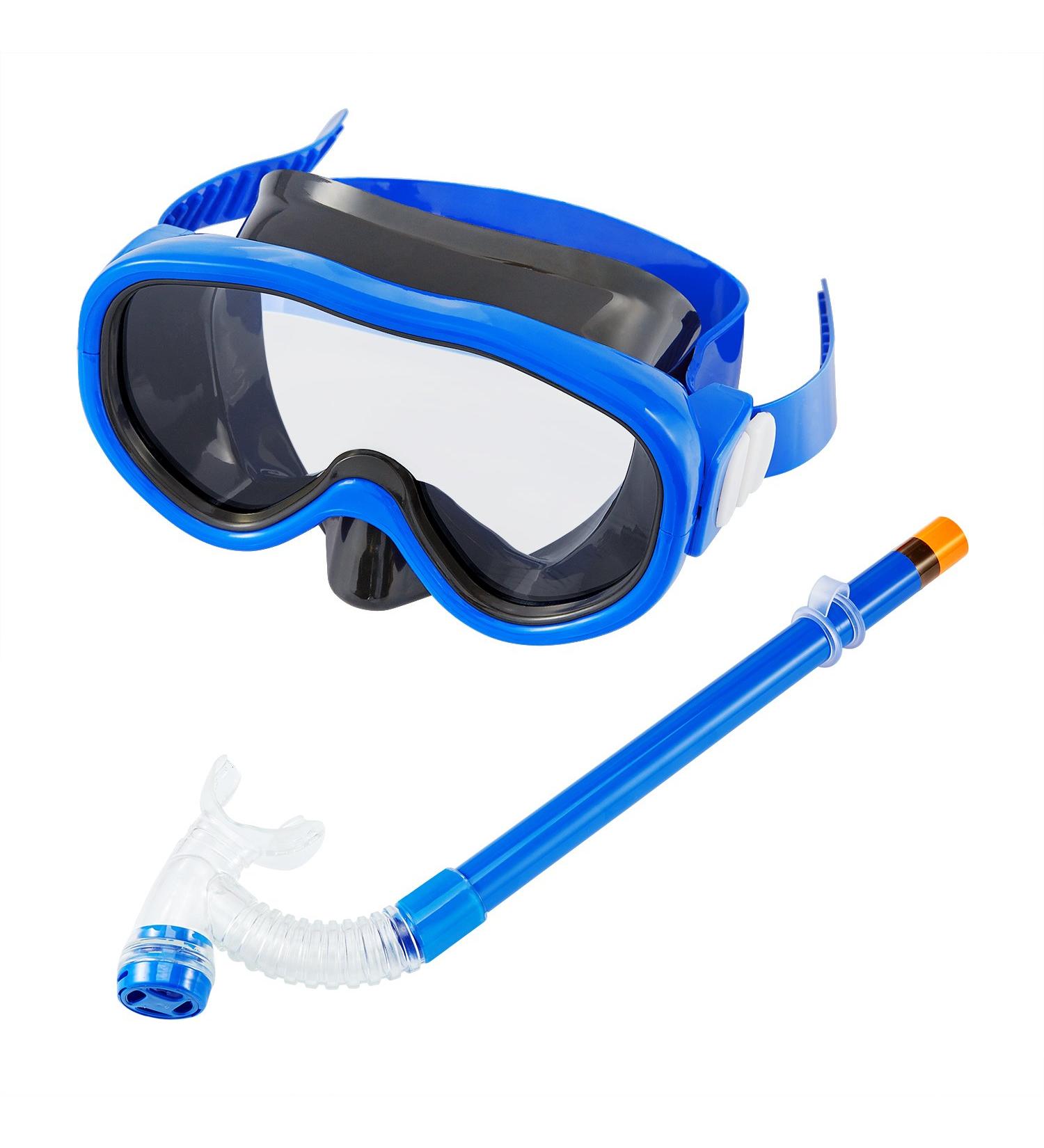 Kids Snorkel Set - Blue Junior Snorkeling Gear for Boys and Girls (Age 4+) - Buy Online on GoSupps.com