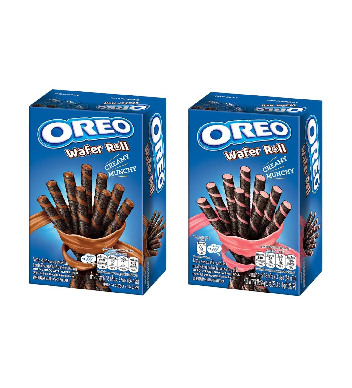 PA Oreo Wafer Roll Variety Pack (set of 2) | Chocolate (1.9oz) - Strawberry (1.9oz) - Buy Online on GoSupps.com