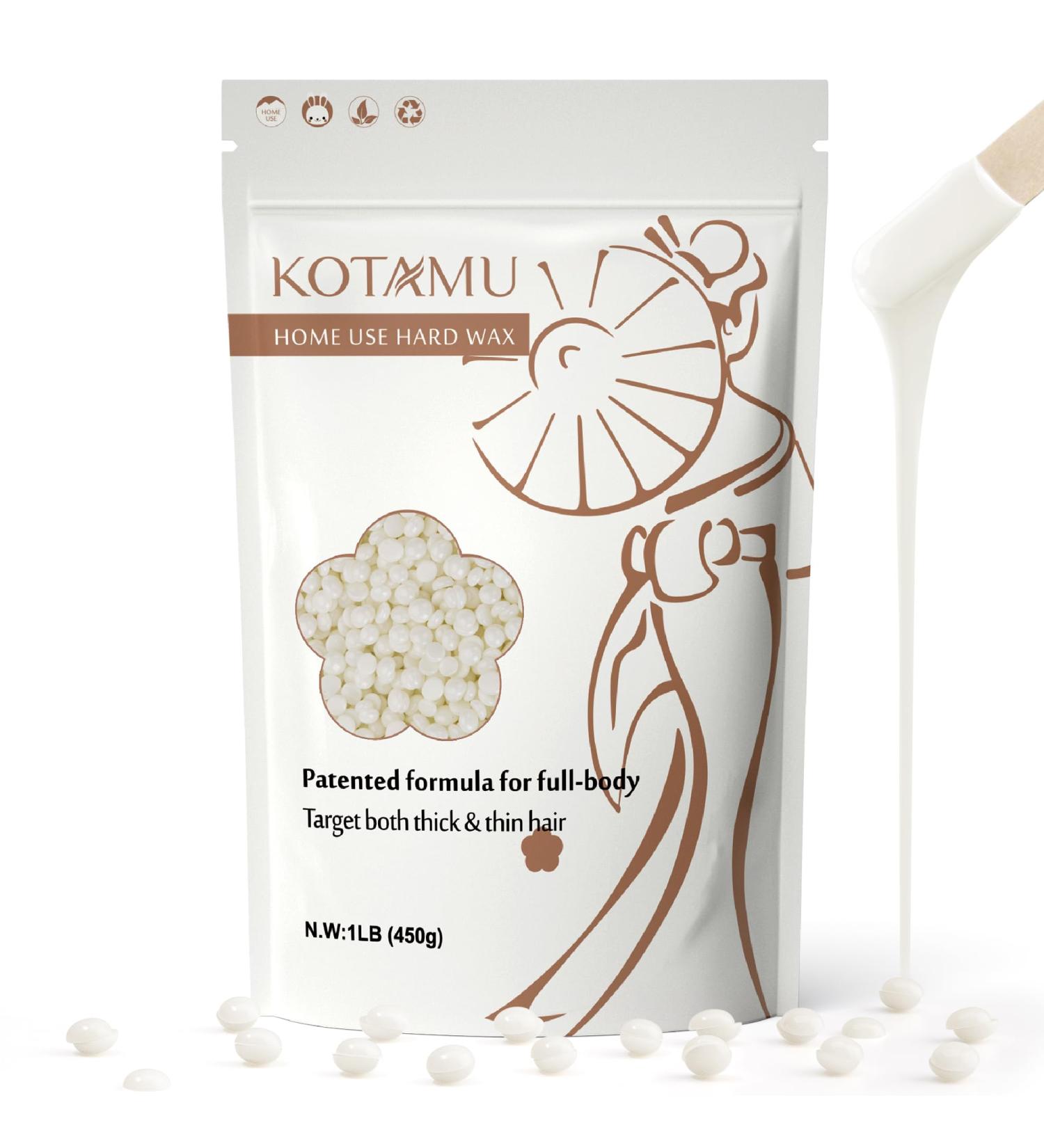 KOTAMU Waxing Beads - Unscented Hard Wax for Full Body Hair Removal | Organic 1lb Pack for Sensitive Skin | Ideal for Face Eyebrows Armpits Legs & Bikini - Buy Online on GoSupps.com