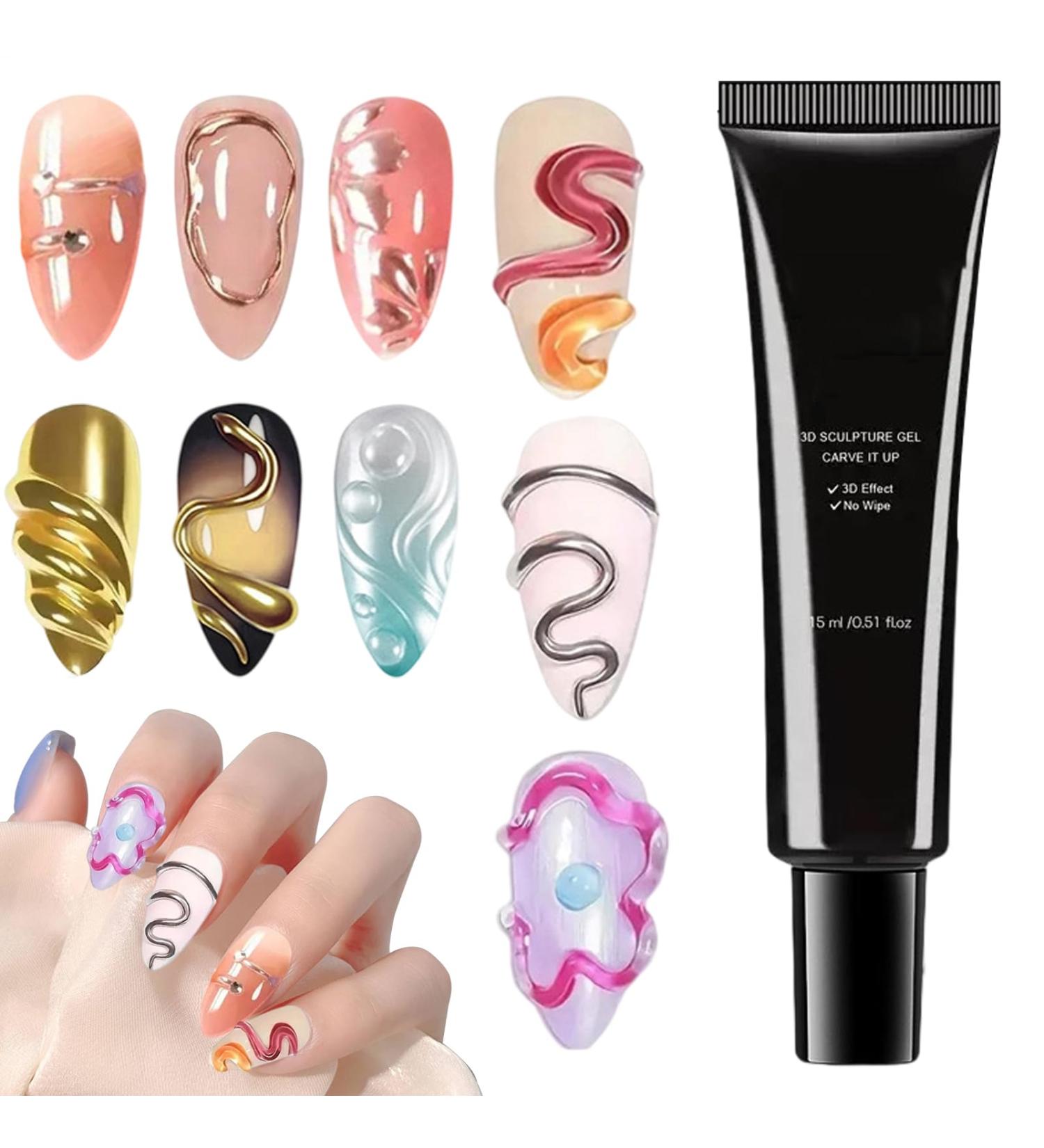  Gupcaqosjw 3D Nail Gel 3D Modelling UV Gel for Nails Manicure Decor 4 in 1 Long-Lasting Hold for Travel Home Salon Parties - Buy Online on GoSupps.com