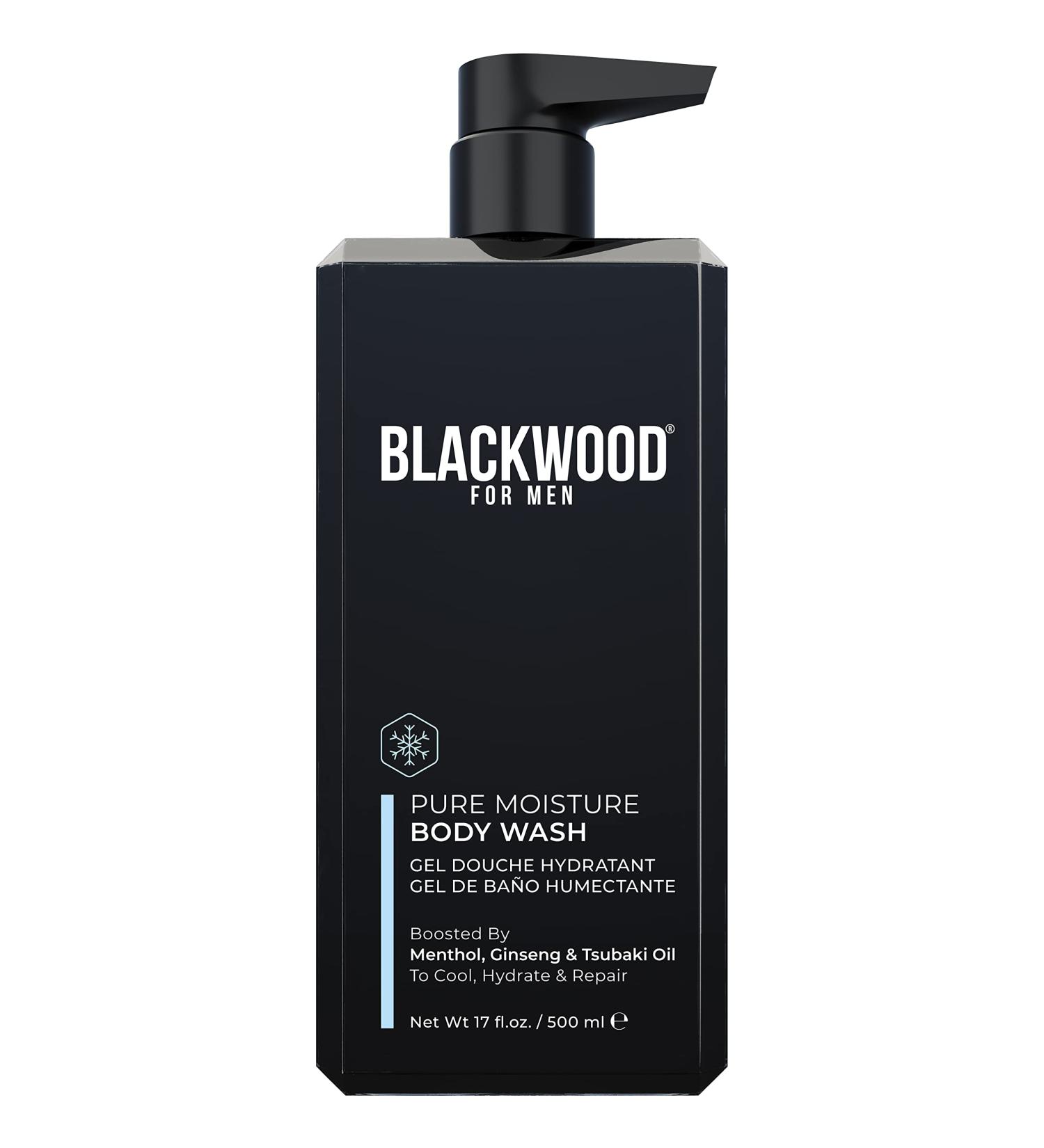 Blackwood For Men Pure Moisture Body Wash - Ginseng & Menthol Infused Vegan Formula - Sensitive Skin & Workout Recovery - 17 oz - Sulfate, Paraben & Cruelty Free - Buy Online on GoSupps.com