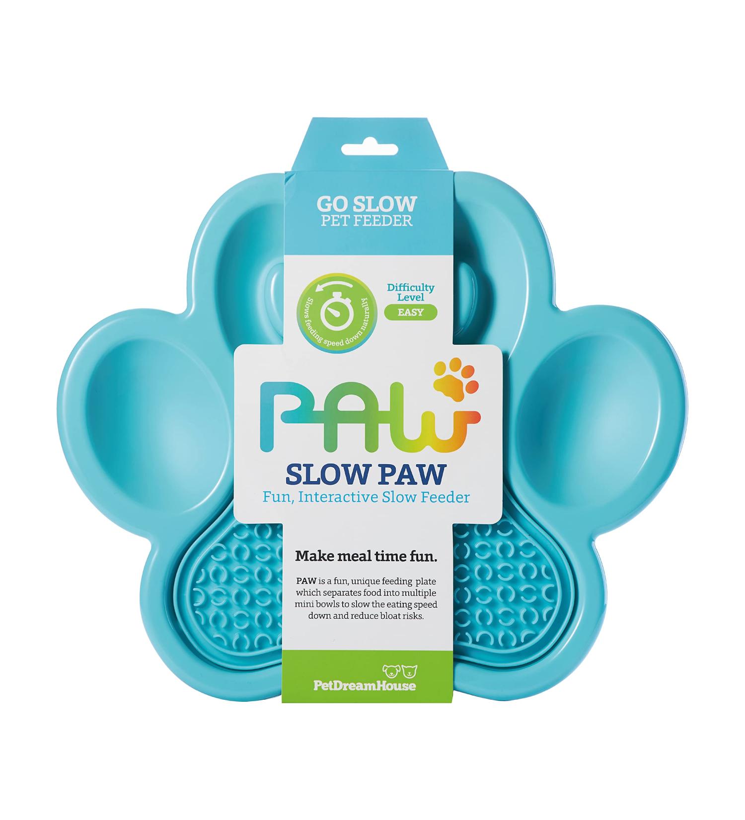 PetDreamHouse PAW 2-in-1 Slow Feeder Interactive Bowl & Lick Mat - Blue - Buy Online on GoSupps.com
