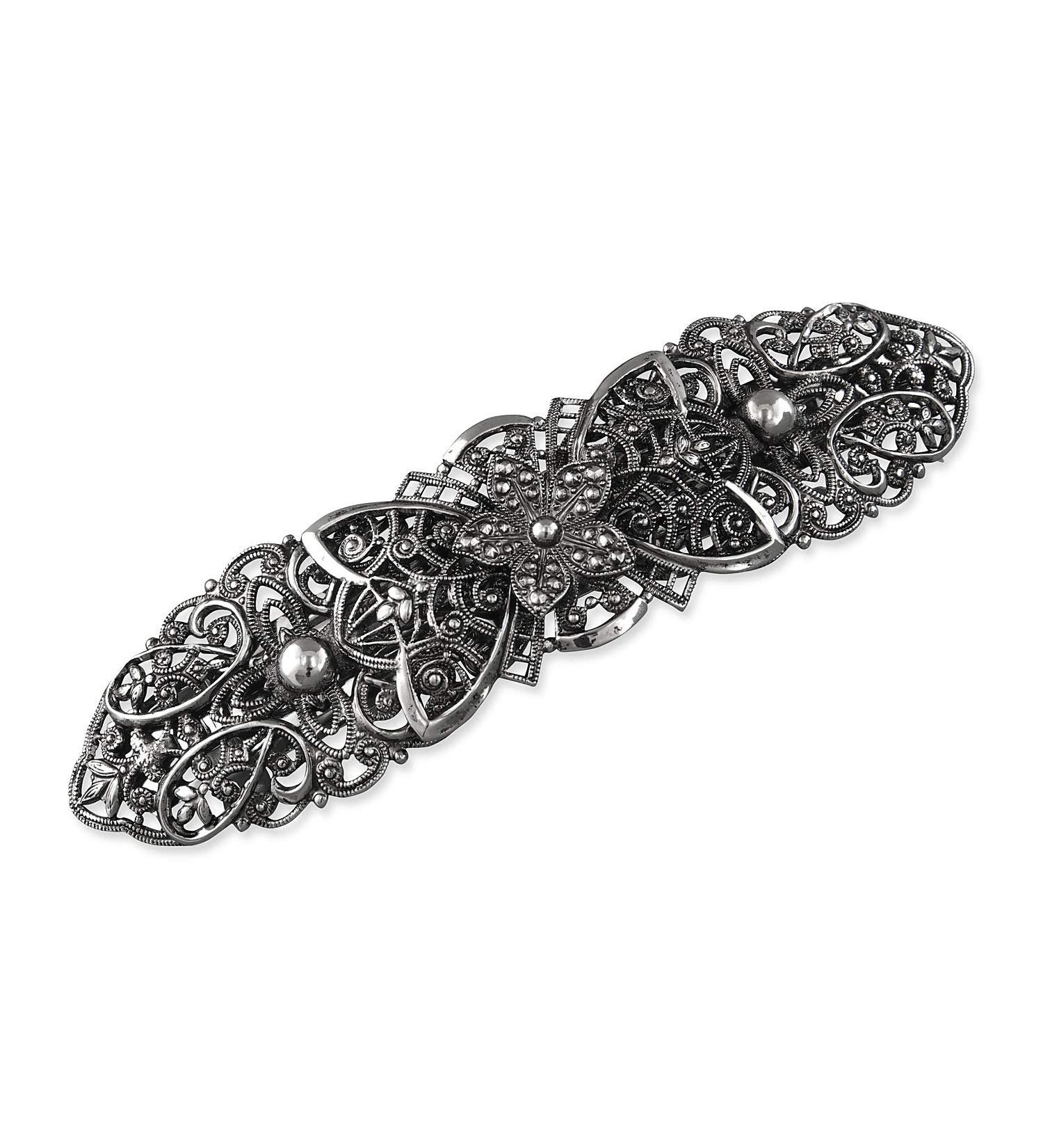 Buy Rivelle Ladies 10.5 cm Vintage Silver Hair Clip | Traditional Wedding Hair Accessory - Buy Online on GoSupps.com