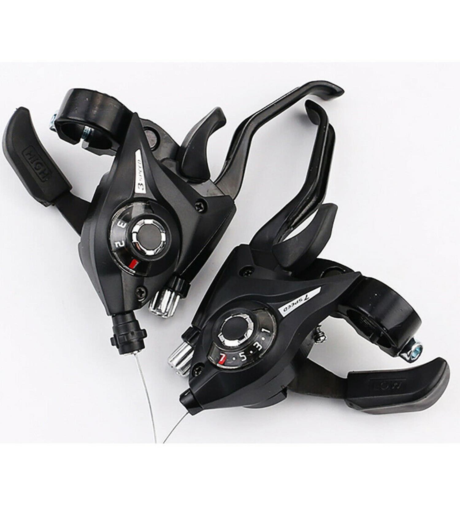 FAIREDEAR 3x7 21 Speed Bicycle Brake Levers Shifter with Gear Indicator and V Brake Cable for Mountain, Road, MTB, BMX, Fixie Gear Cycling - Buy Online on GoSupps.com