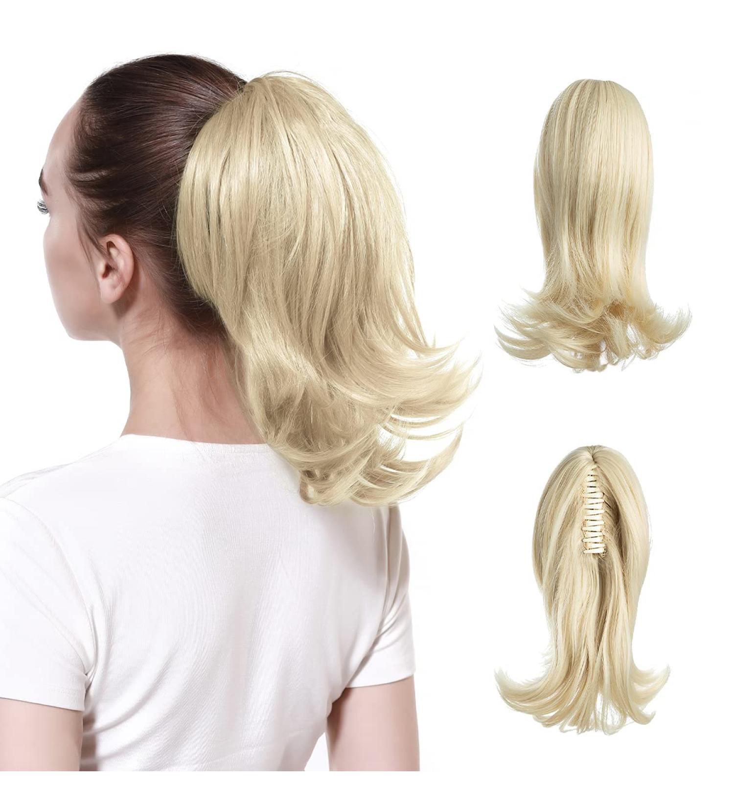 Beach Blonde Curly Ponytail Extension - 12 Inch Synthetic Hairpiece for Women - Buy Online on GoSupps.com