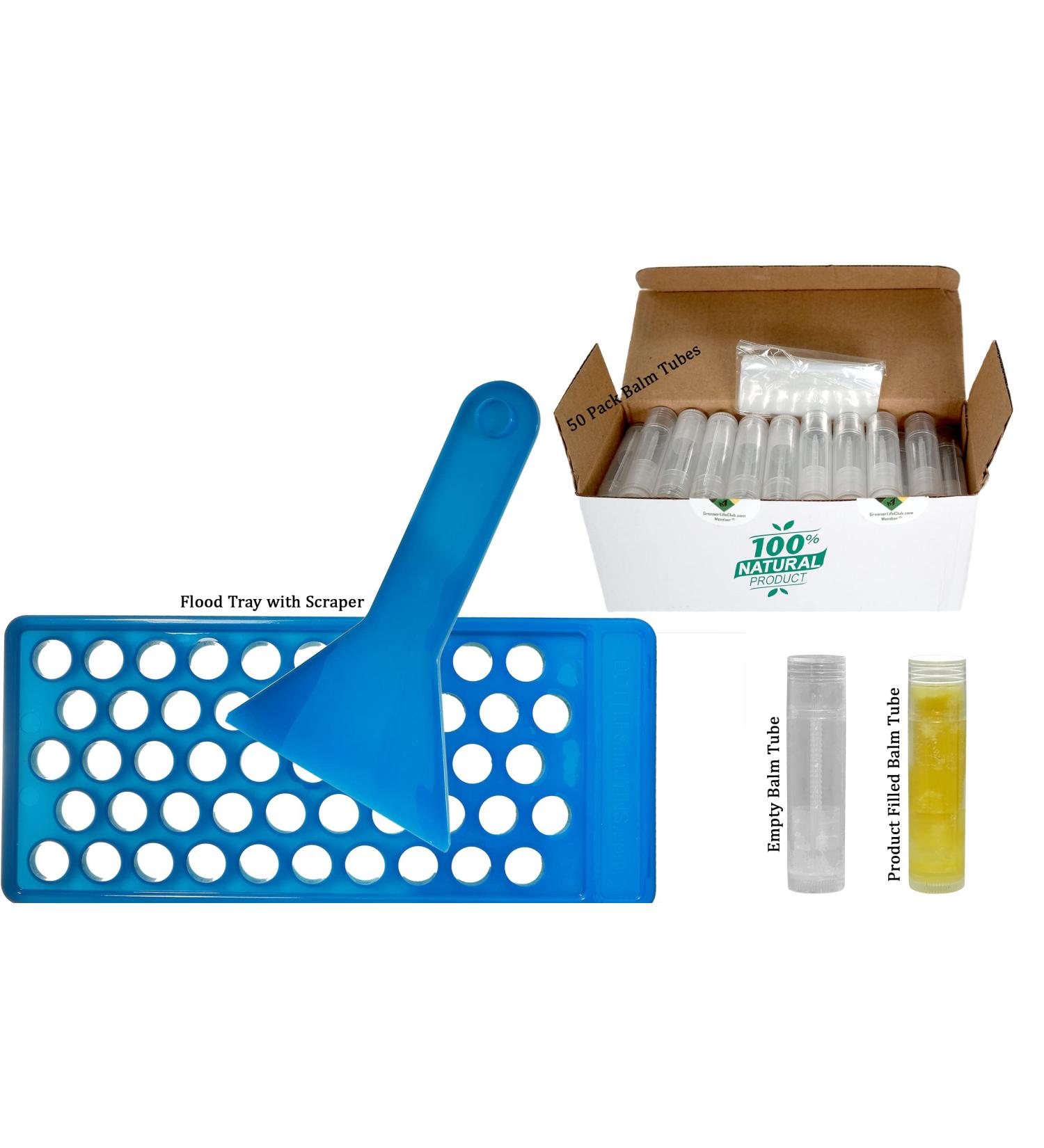 Buy 50 Lip Balm Tube Tray Set | HDPE BPA Free Tubes Caps & Seal Sleeves - Perfect for DIY Lip Balm Kits - Buy Online on GoSupps.com