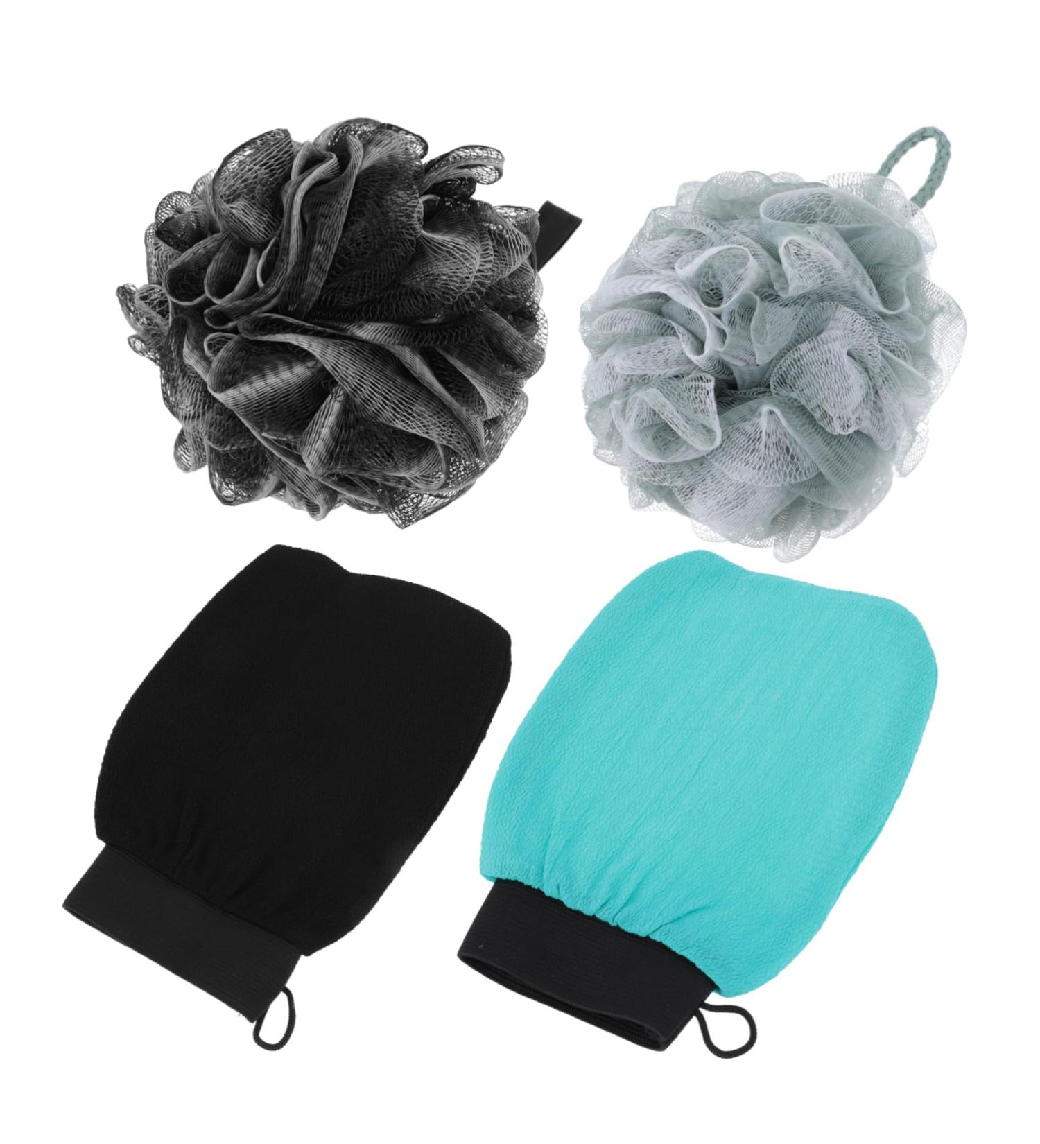 IWOWHERO 2 Sets Bath Set Exfoliating Body Sponge Shower Sponge Shower Scrubber for Body Shower Pouf Body Scrub Gloves Bathing Body Scrubbers Bathing Gloves Rayon Take a Bath Toiletries - Buy Online on GoSupps.com