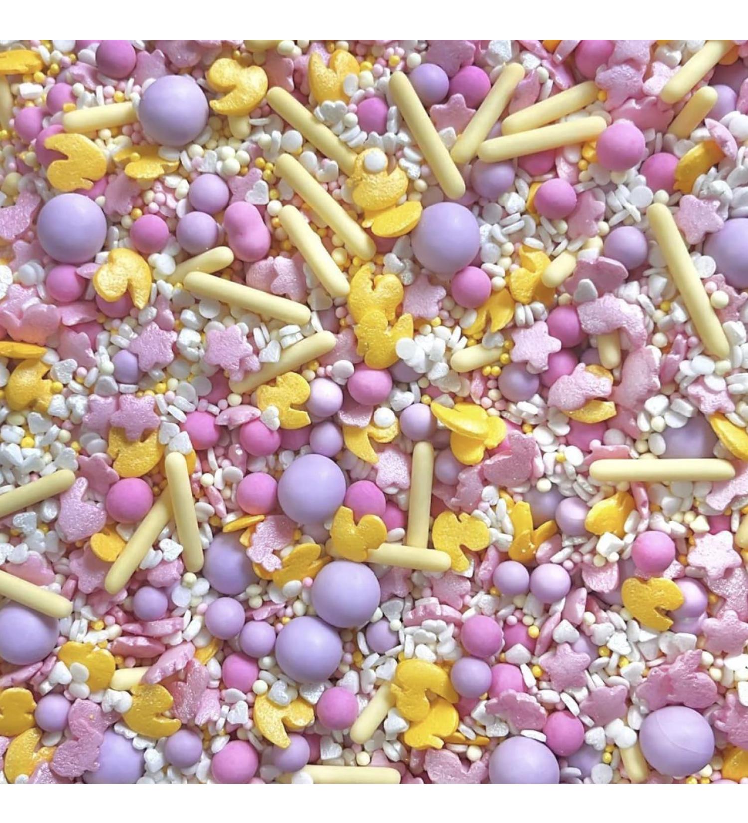 Easter sprinkles for cakes cupcake edible toppers sprinkle mix blend lilac pink yellow white pearls party decoration baking biscuits cake topper balls chocolate balls HOP TO IT