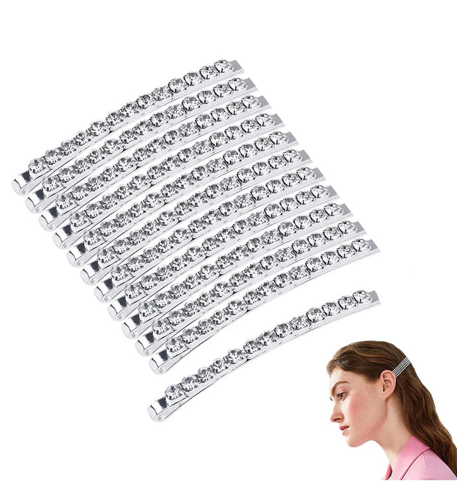 Buy Strass Bobby Pins - 8 Piece Silver Crystal Hair Clips for Women - Perfect for Parties & Ballet Styling - Buy Online on GoSupps.com