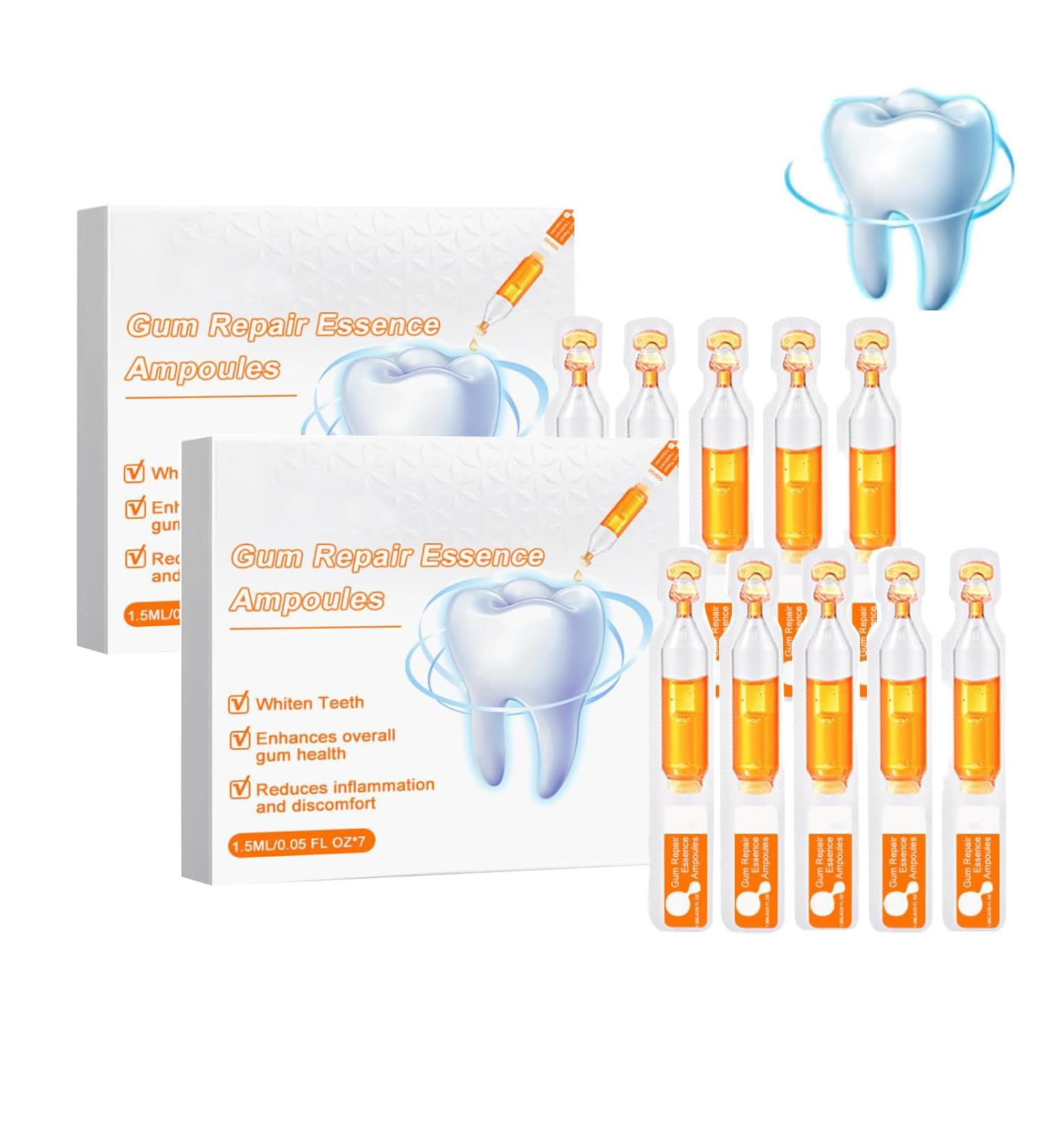 Gum Repair Treatment Ampoules Oral & Gum Care Essence for Tartar Removal Tooth Repair & Gum Protection. (2box) - Buy Online on GoSupps.com