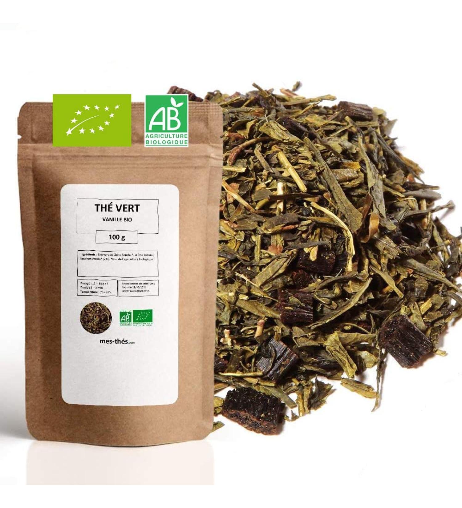 Organic Green Tea Vanilla Organic Vanilla Loose Green Tea 100g Bag with Zip 40 Cups 100% Organic Farming Quality Green Tea Satisfied or Refunded  - Buy Online on GoSupps.com