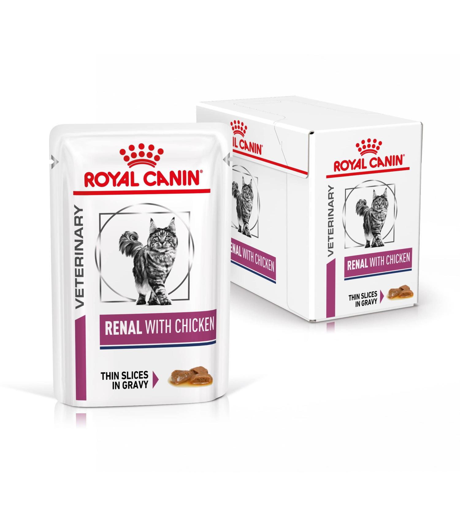 Royal Canin Veterinary Renal Chicken | 12 x 85 g | Complete dietetic food for adult cats | For support in case of - Buy Online on GoSupps.com