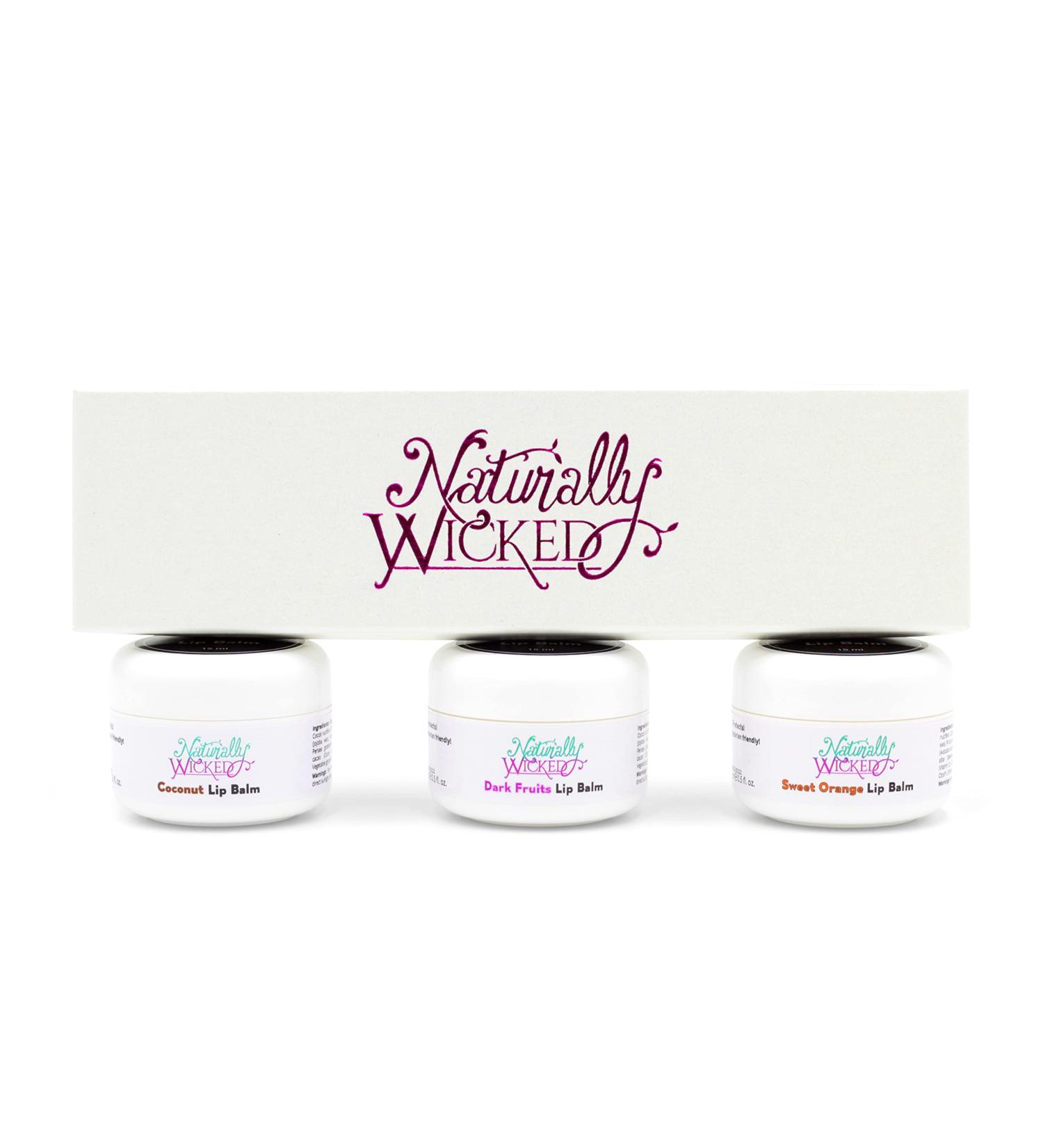 Naturally Wicked Lip Balm Trio | 3 Natural Fruity Flavoured Lip Balm Gift Set - Buy Online on GoSupps.com