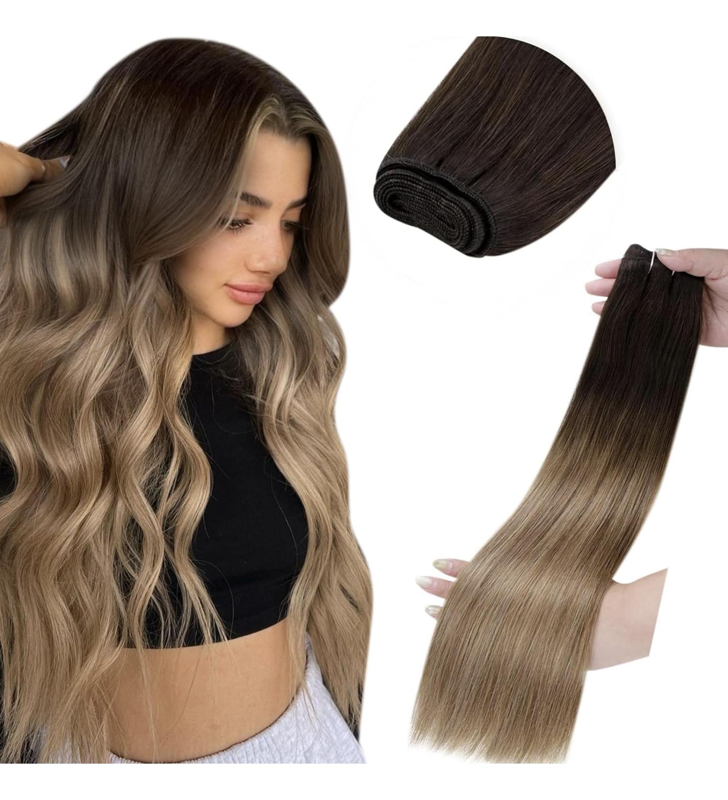 Laavoo Real Hair Extensions - Brown Balayage & Ombre Sew-In 100g #2/6/18 40cm - Smooth Real Hair for a Flawless Look - Buy Online on GoSupps.com