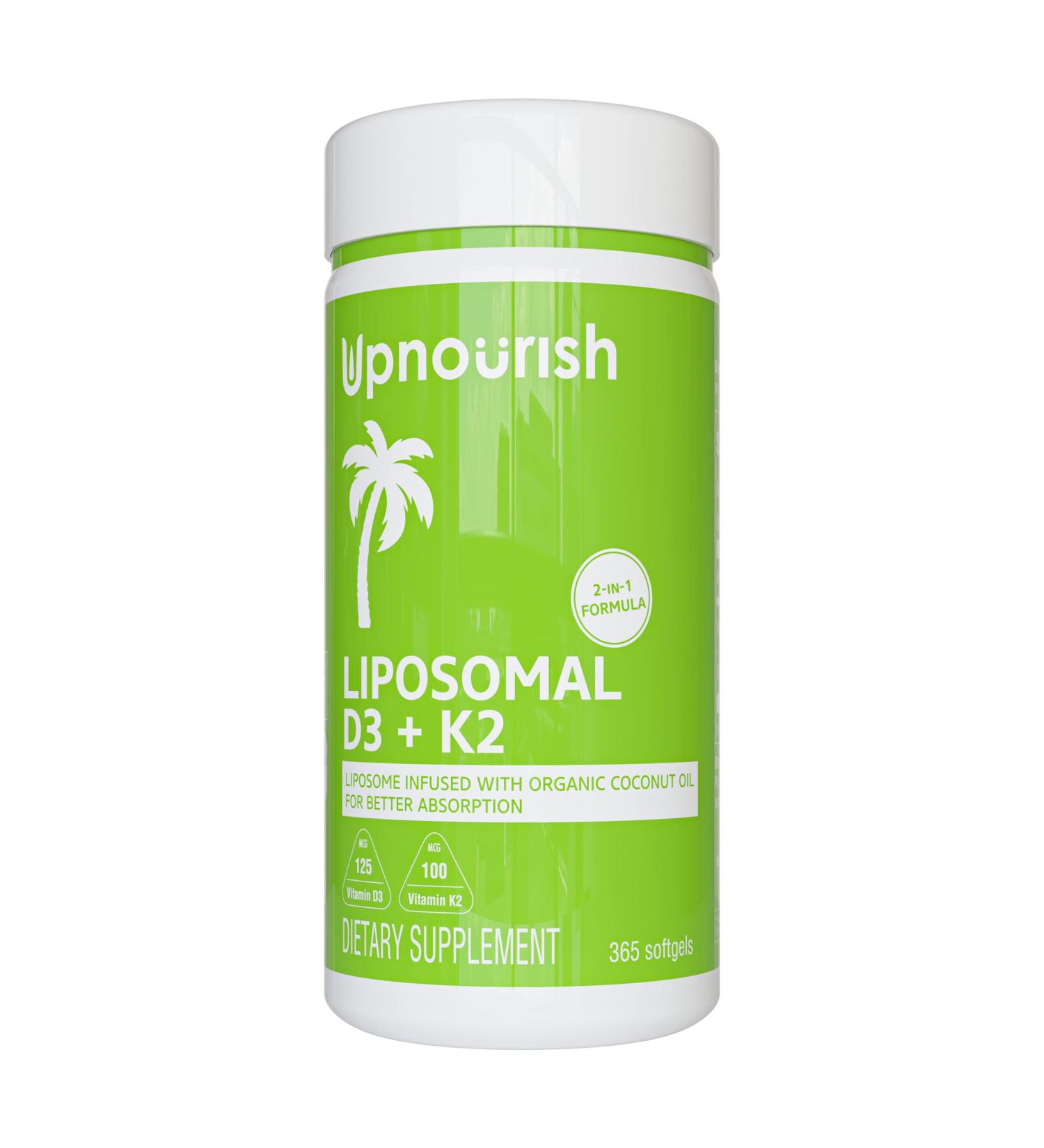 Liposomal Vitamin D3 K2 MK7 Softgels 5000 IU - Immune & Bone Support Supplement with Organic Coconut Oil - Non GMO Gluten Free - 365ct - Buy Online on GoSupps.com