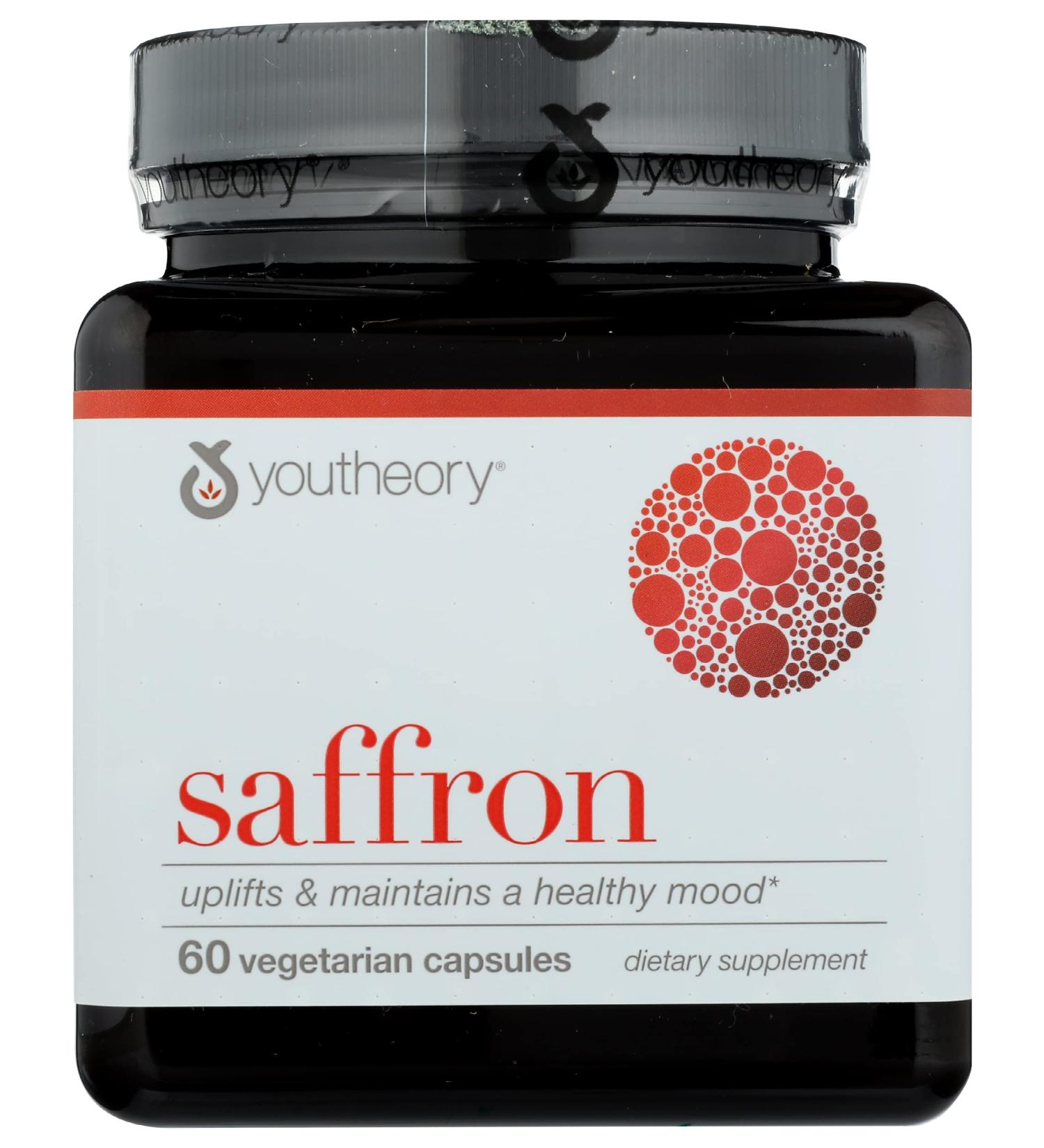 Youtheory Saffron Advanced Dietary Supplement Elevates Mood & Mental Focus 60 Capsules