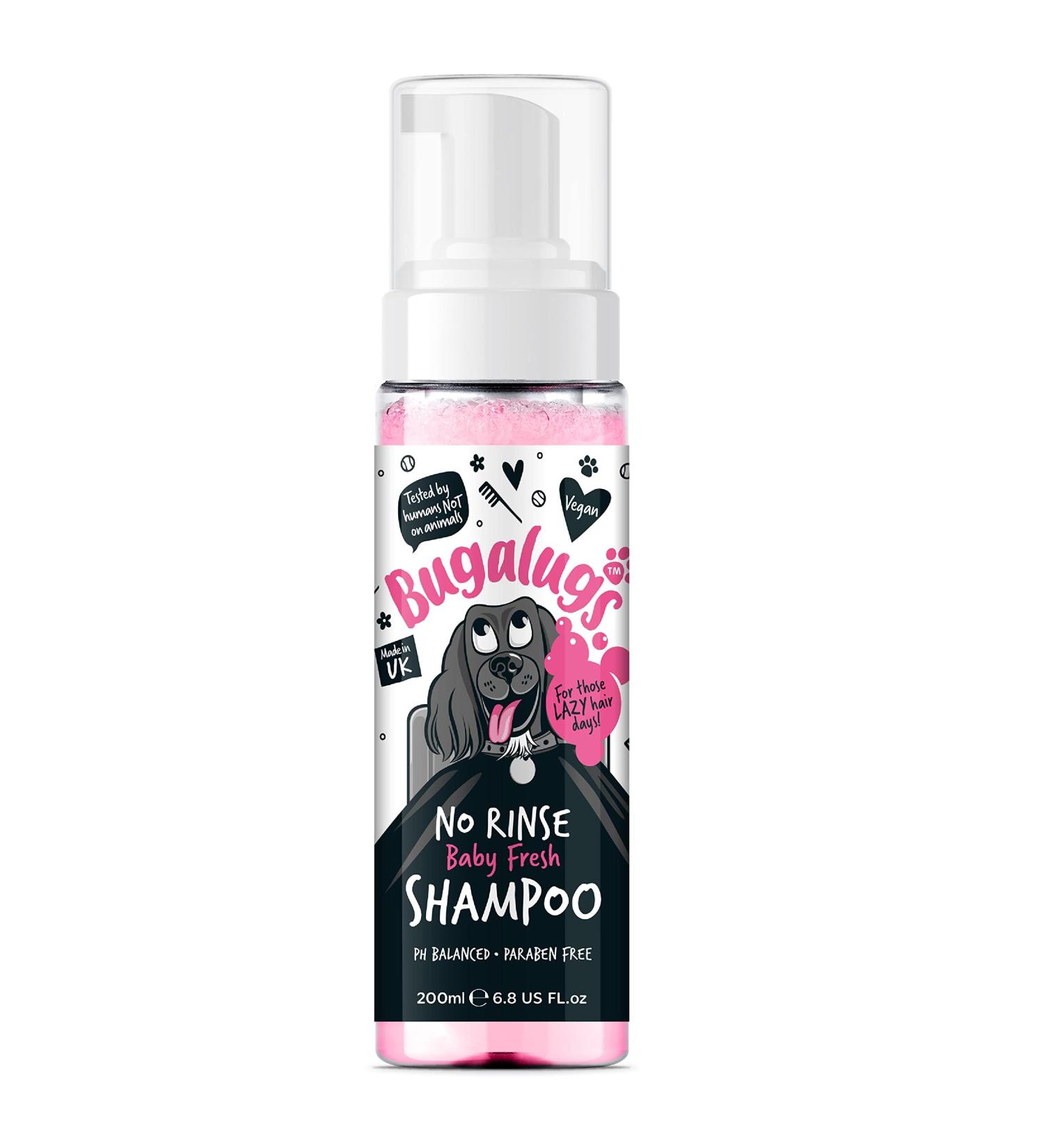 Bugalugs No Rinse Baby Powder Dog Shampoo Dog coat Dry shampoo quick dog bath for dogs for itchy dog skin relief. Puppy Professional groom baby powder dog spray foam Baby Fresh 200ml - Buy Online on GoSupps.com
