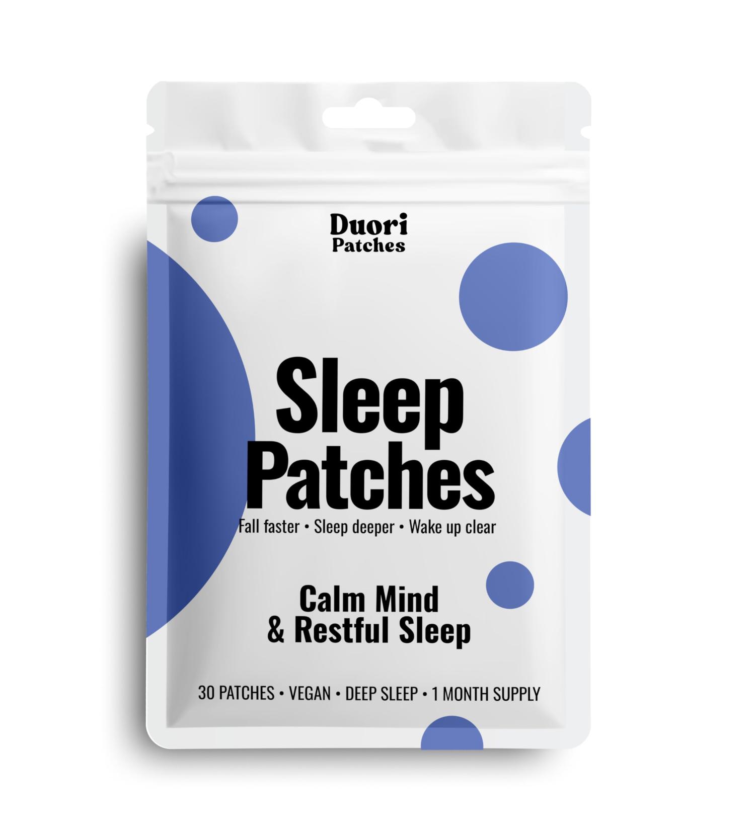 DUORI Sleep Patches for Adults - Valerian Root - Melatonin Free - Natural Sleep Aid with 5-HTP and Ashwagandha - 30 Patches - Buy Online on GoSupps.com