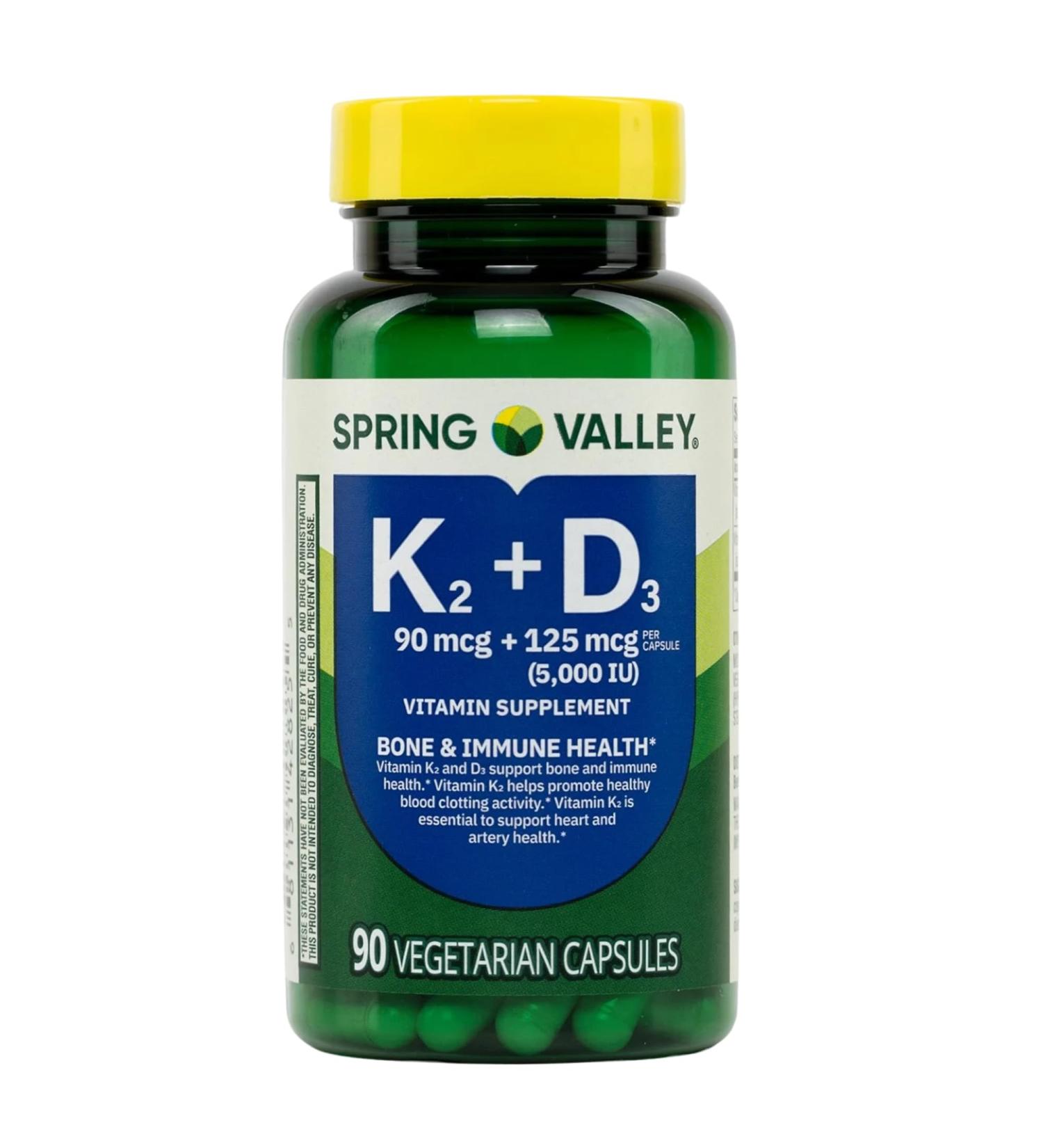 KP+ Vitamin K2 + D3 | Bone & Immune Health | Gluten Free | 90 Vegetarian Capsules | Pack of 1 - Buy Online on GoSupps.com