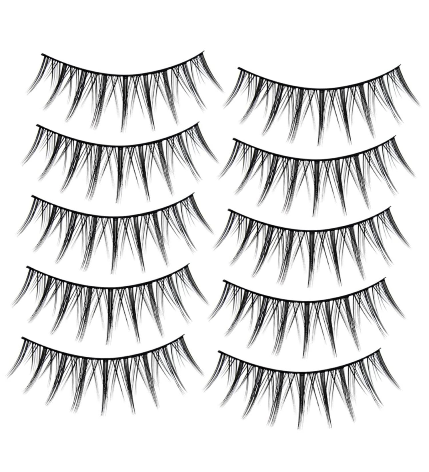 FRCOLOR 10 Pairs Fake eyelashes lash extension false lashes japanese segmented false eyelashes adhesives false eyelashes natural fake lashes short false eyelashes extend Miss fiber cross - Buy Online on GoSupps.com