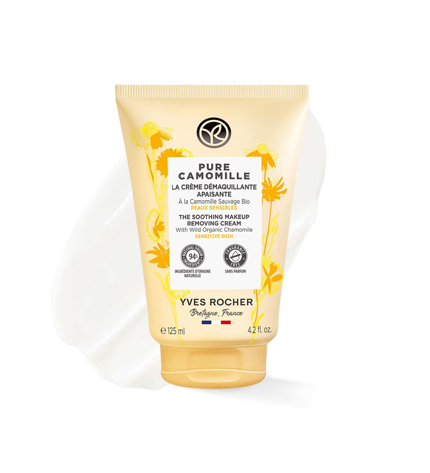 Yves Rocher Pure CAMOMILLE Soothing makeup remover cream waterresistant sensitive skin perfumefree 125 ml makeup cream - Buy Online on GoSupps.com