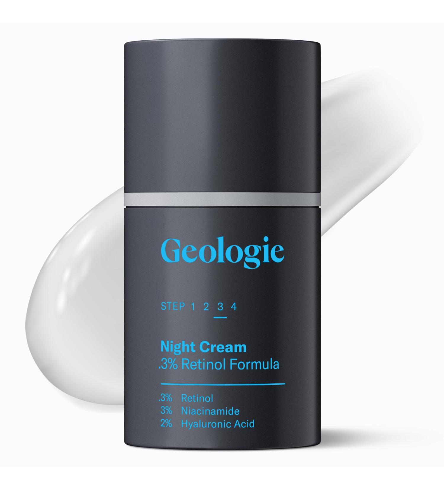 Geologie Retinol Anti-Aging Face Cream | Advanced .3% Retinol Formula for Effective Results | Reduce Fine Lines & Wrinkles | Protect & Repair Skin With Hyaluronic Acid & Niacinamide | For Men & Women Ultra Strength - Buy Online on GoSupps.com